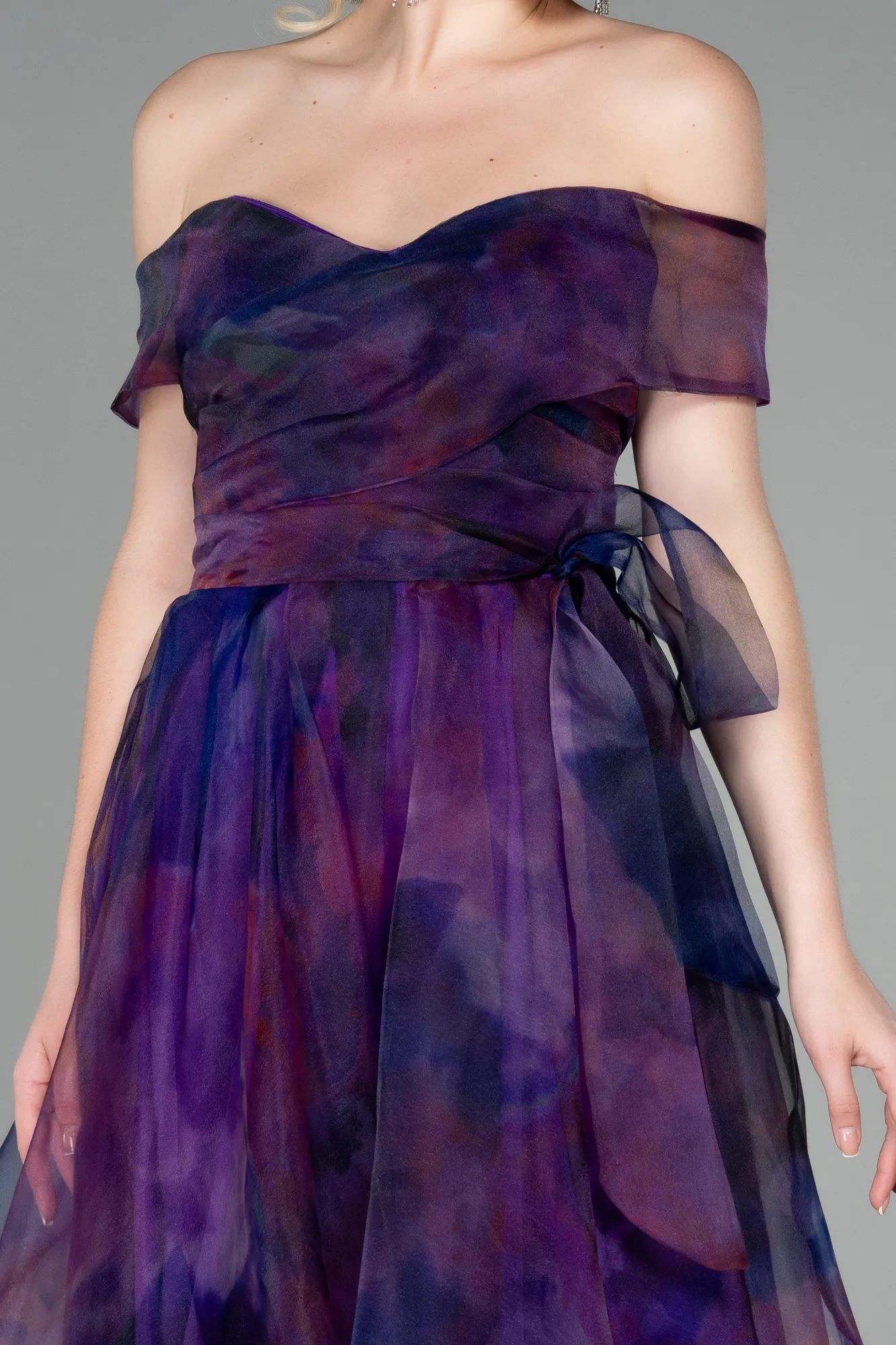 Purple-Midi Invitation Dress ABK1820