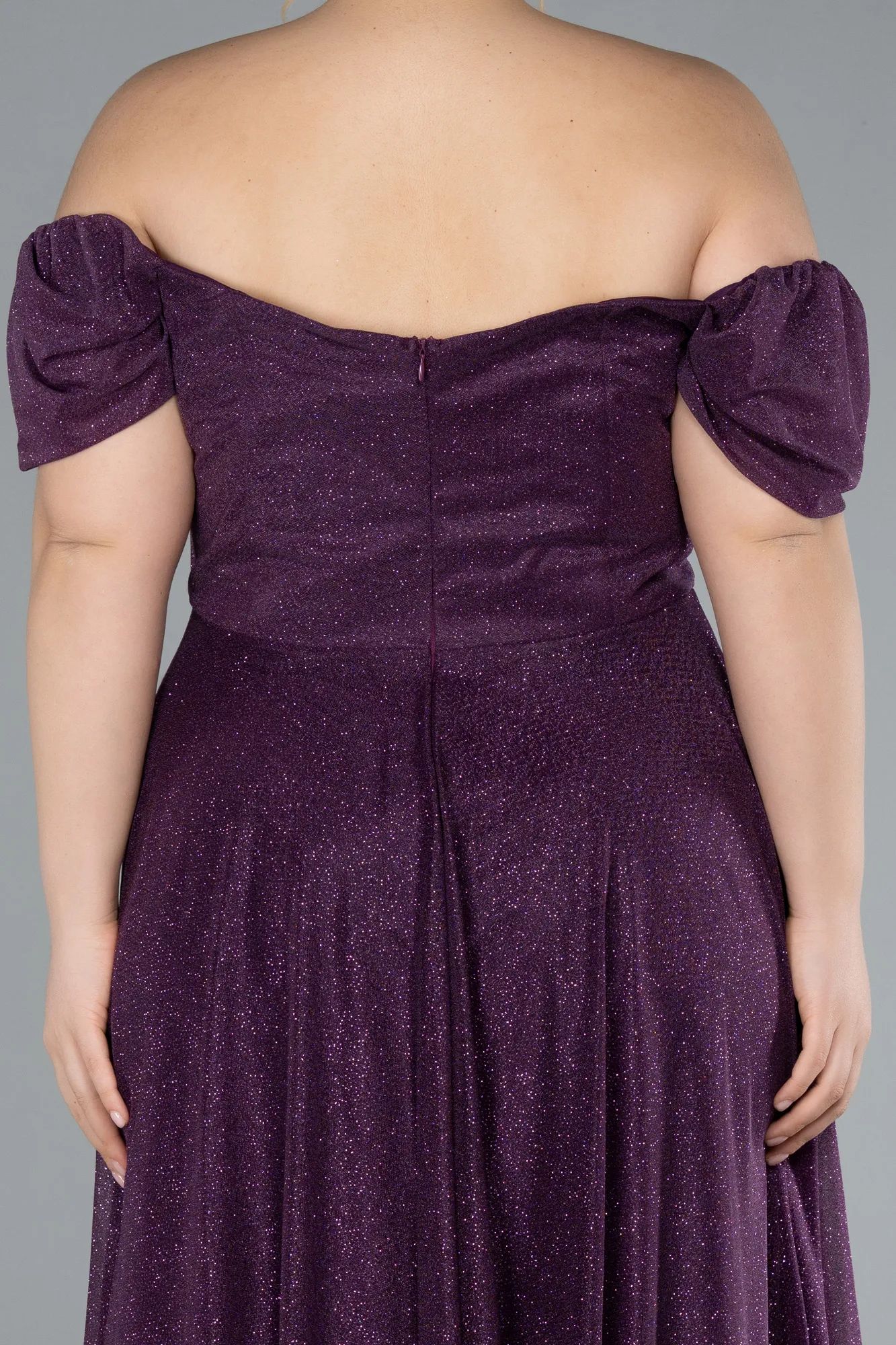 Purple-Midi Plus Size Cocktail Dress ABK2259