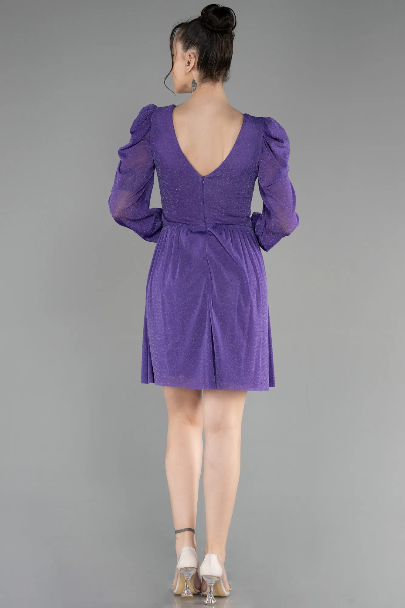 Purple-Short Invitation Dress ABK1839