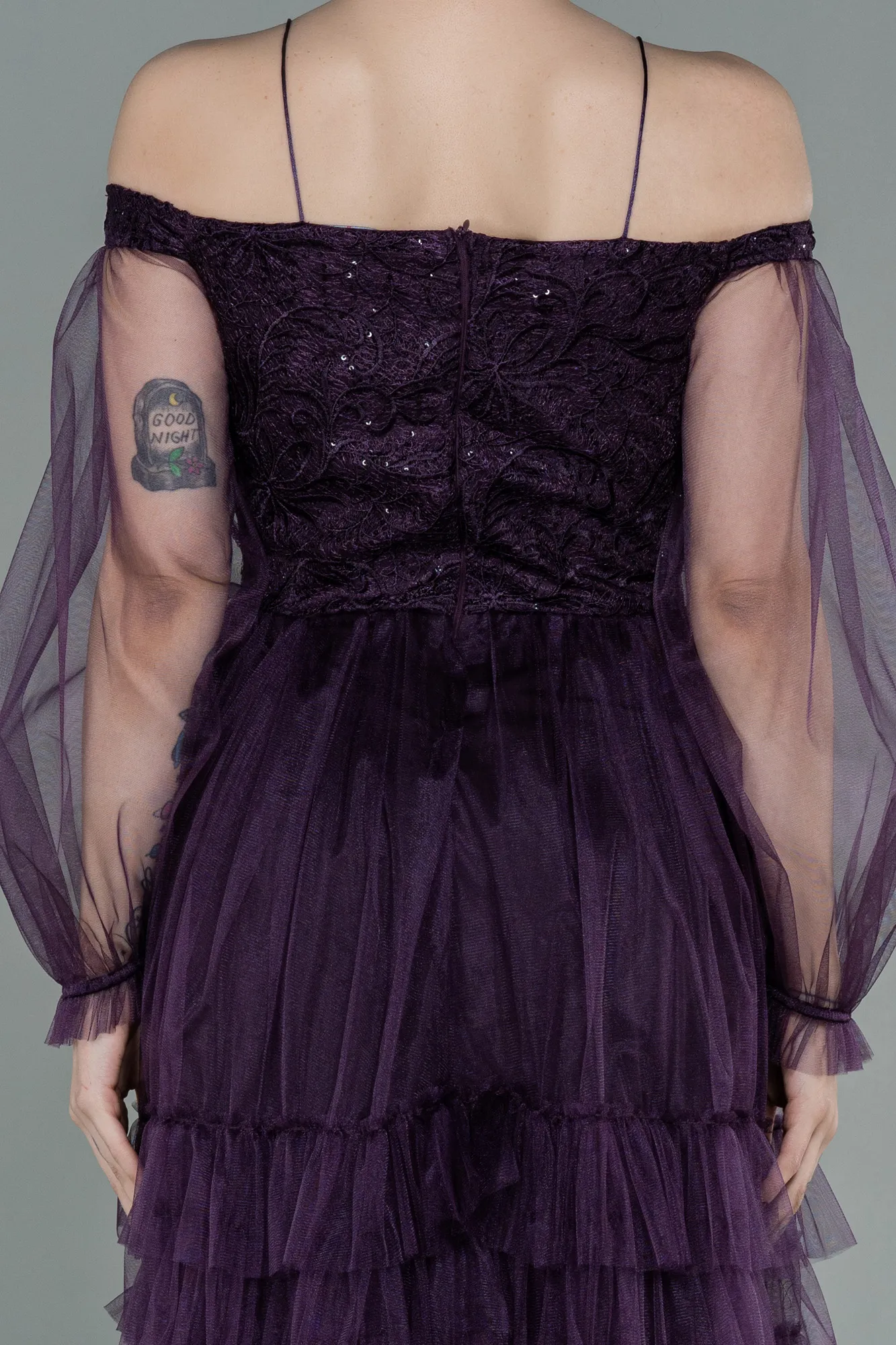 Purple-Short Invitation Dress ABK992