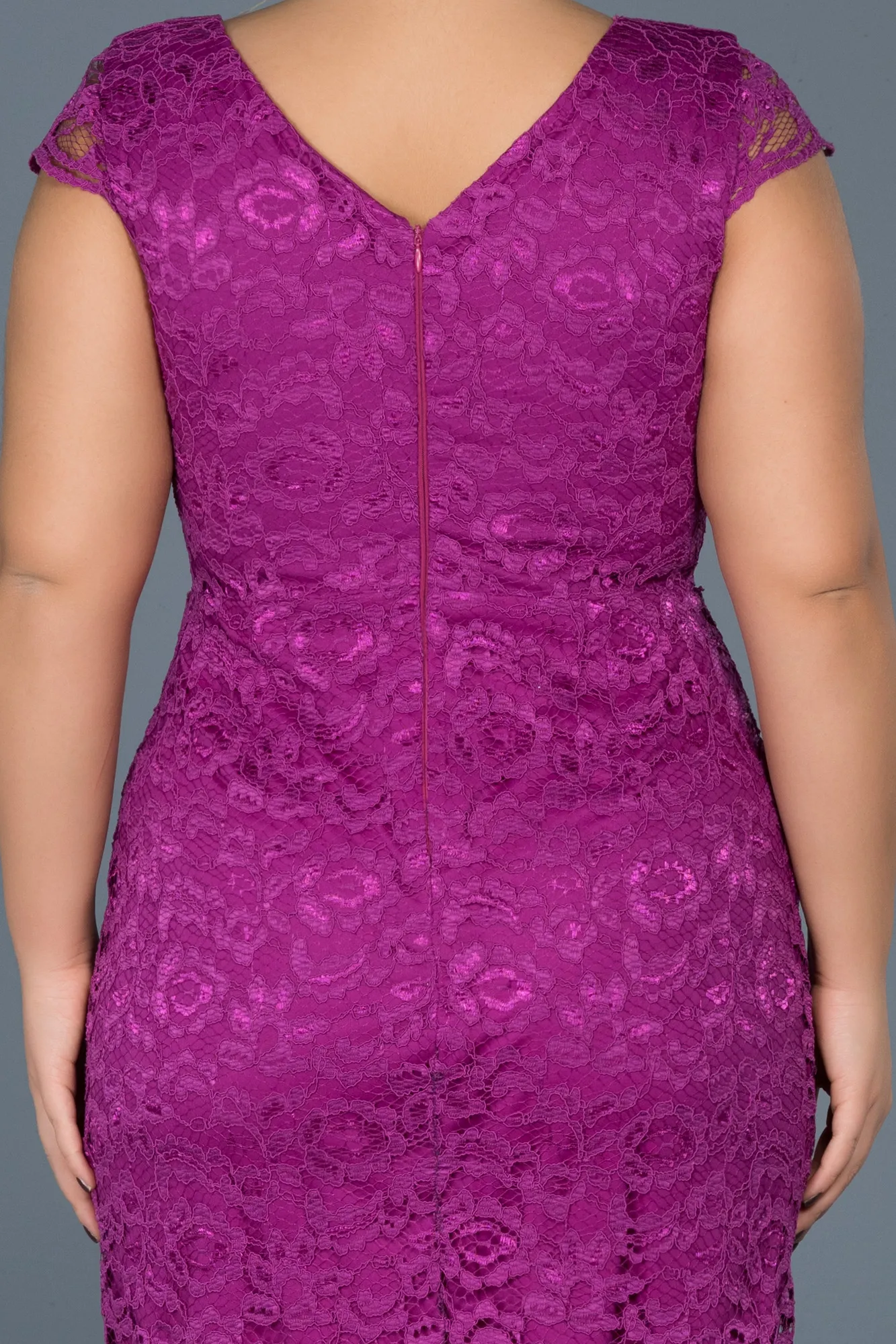 Purple-Short Oversized Evening Dress ABK010