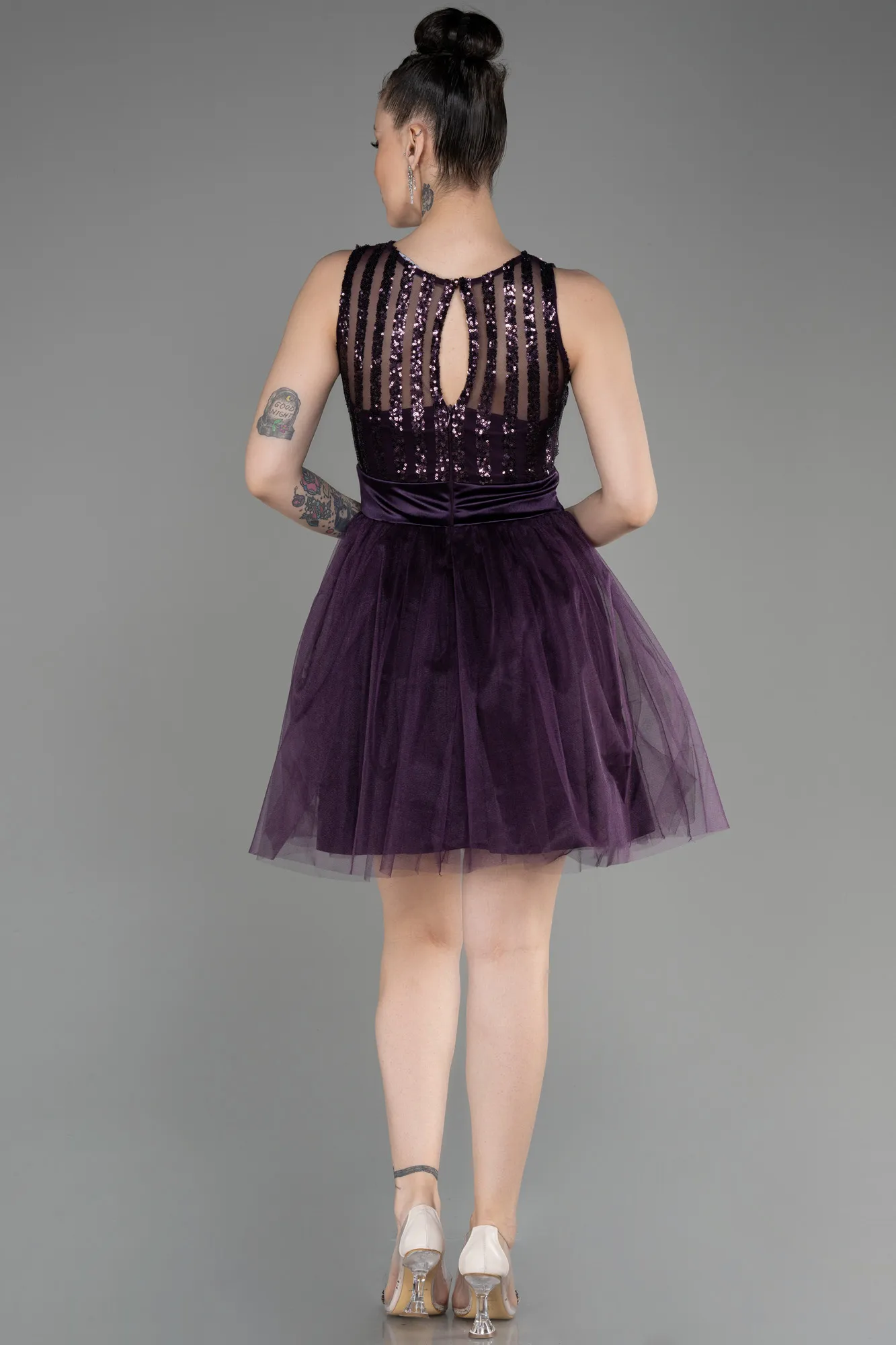 Purple-Short Prom Gown ABK2016