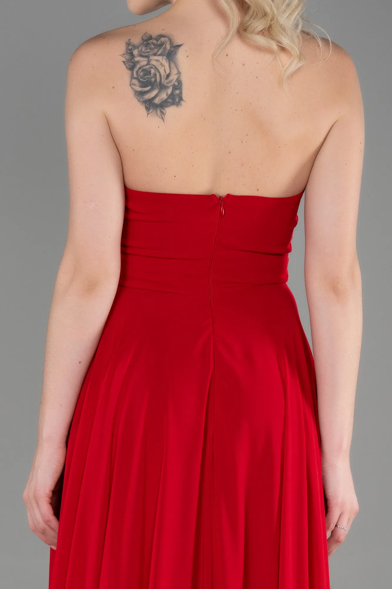 Red-Long Chiffon Evening Dress ABU3343