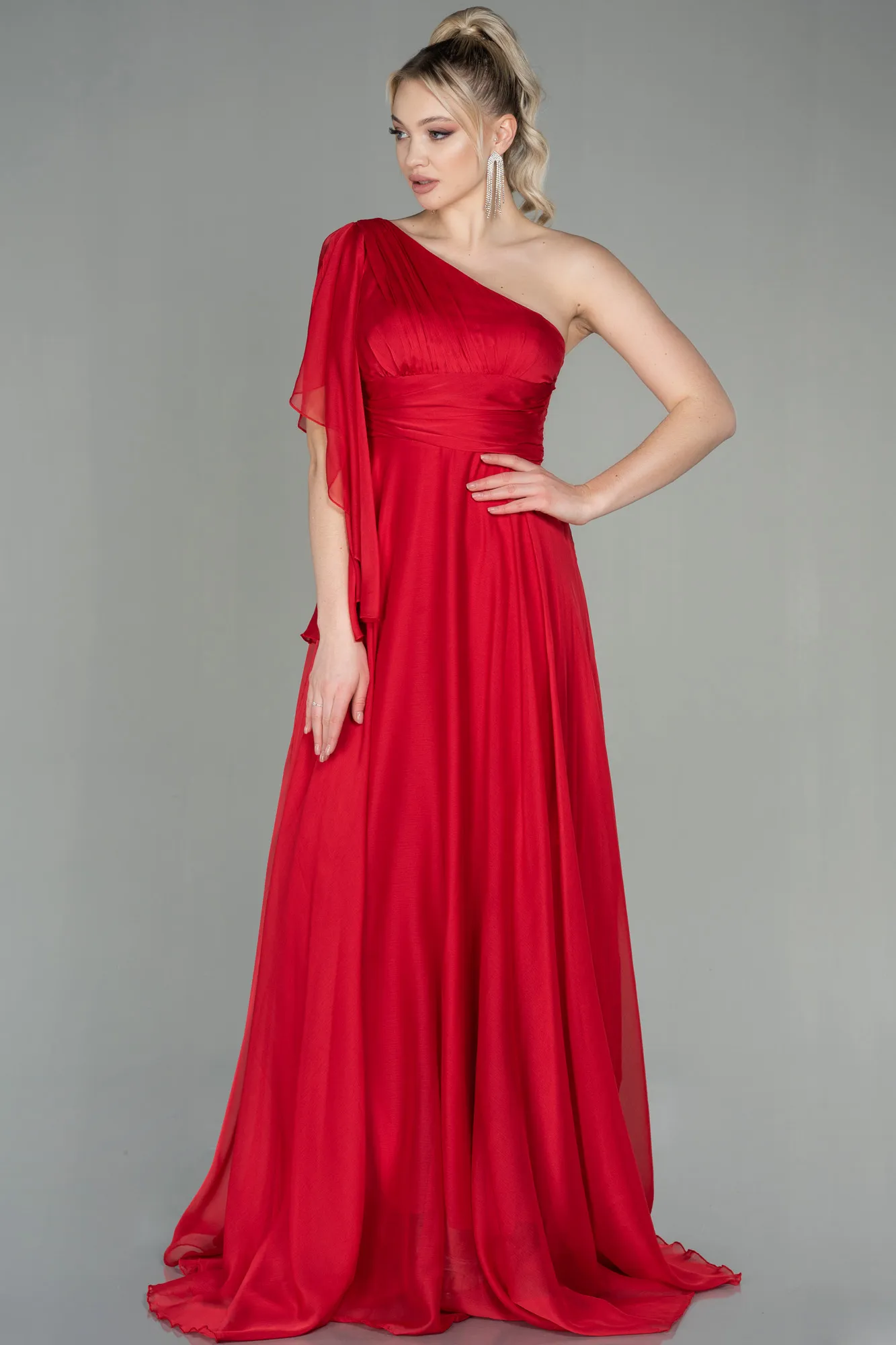 Red-Long Chiffon Evening Dress ABU3449