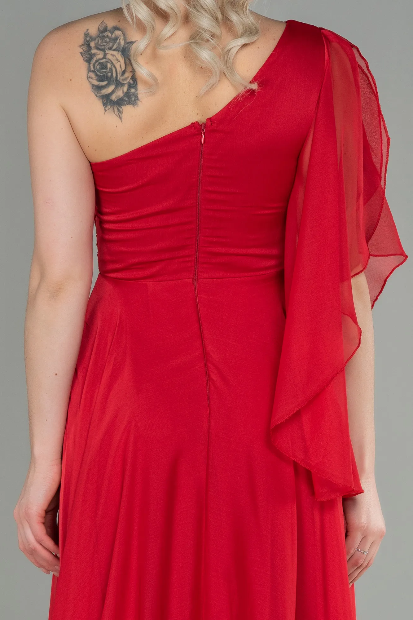 Red-Long Chiffon Evening Dress ABU3449