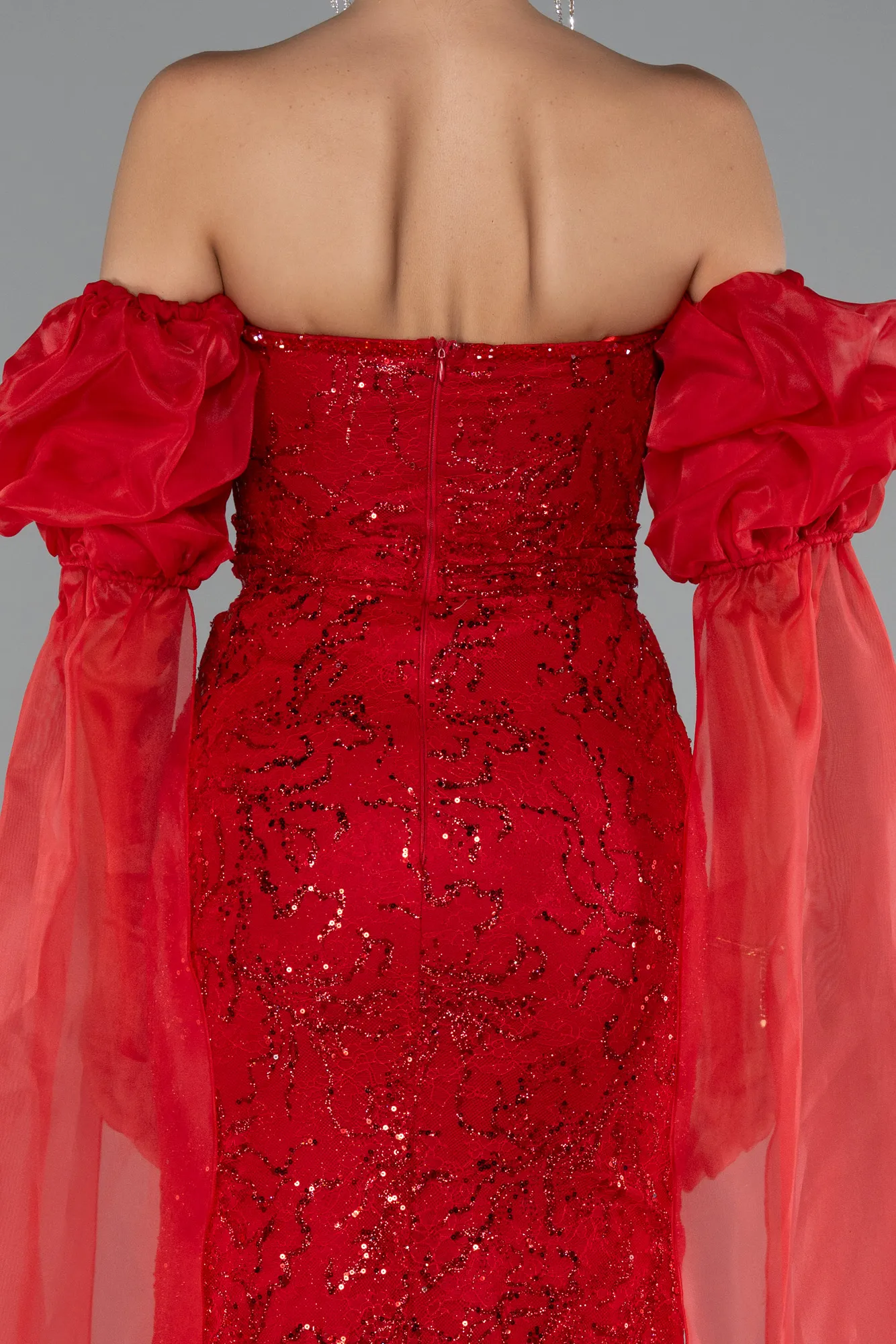 Red-Long Dantelle Evening Dress ABU5102