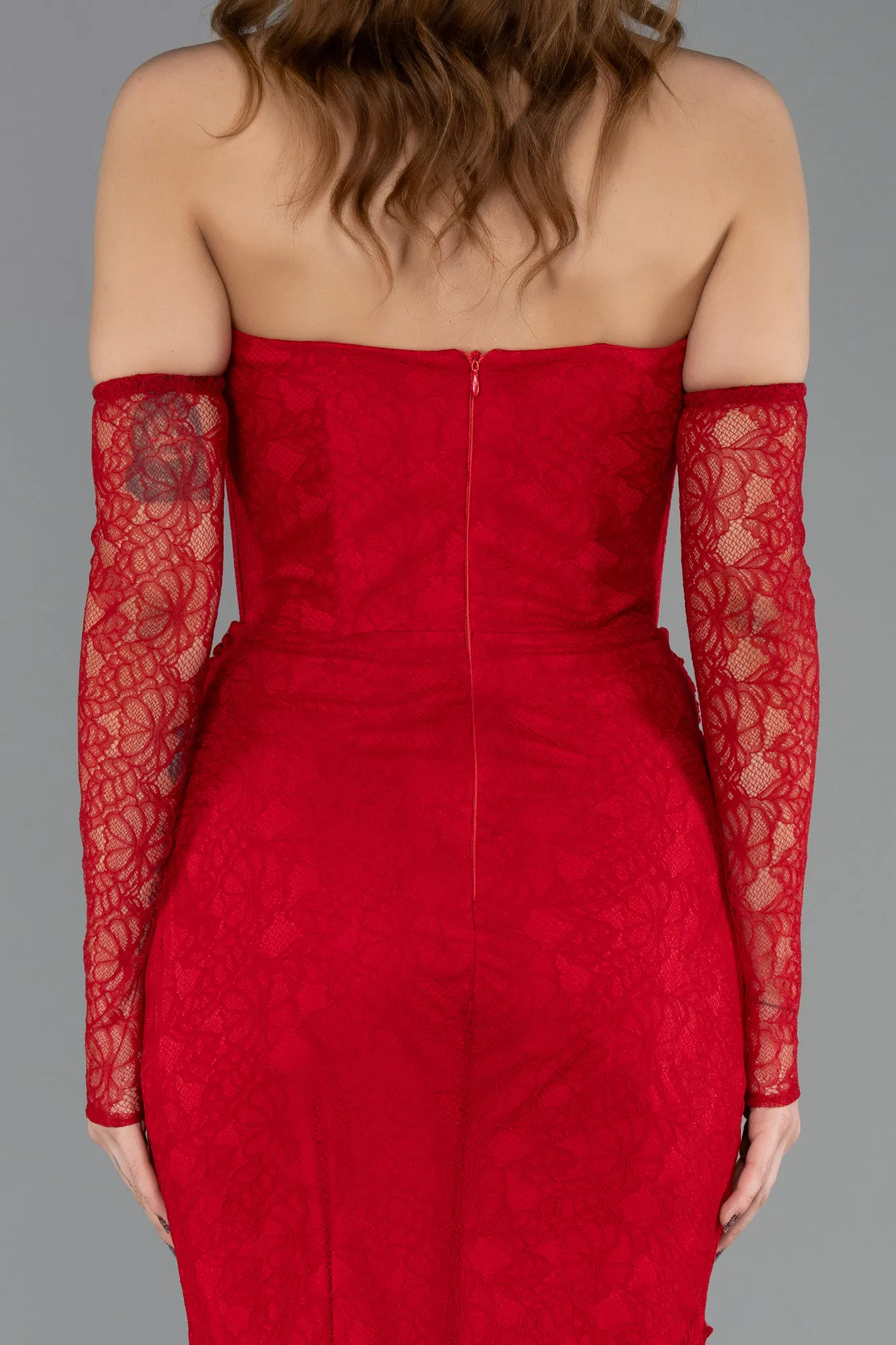 Red-Long Dantelle Evening Dress ABU5510