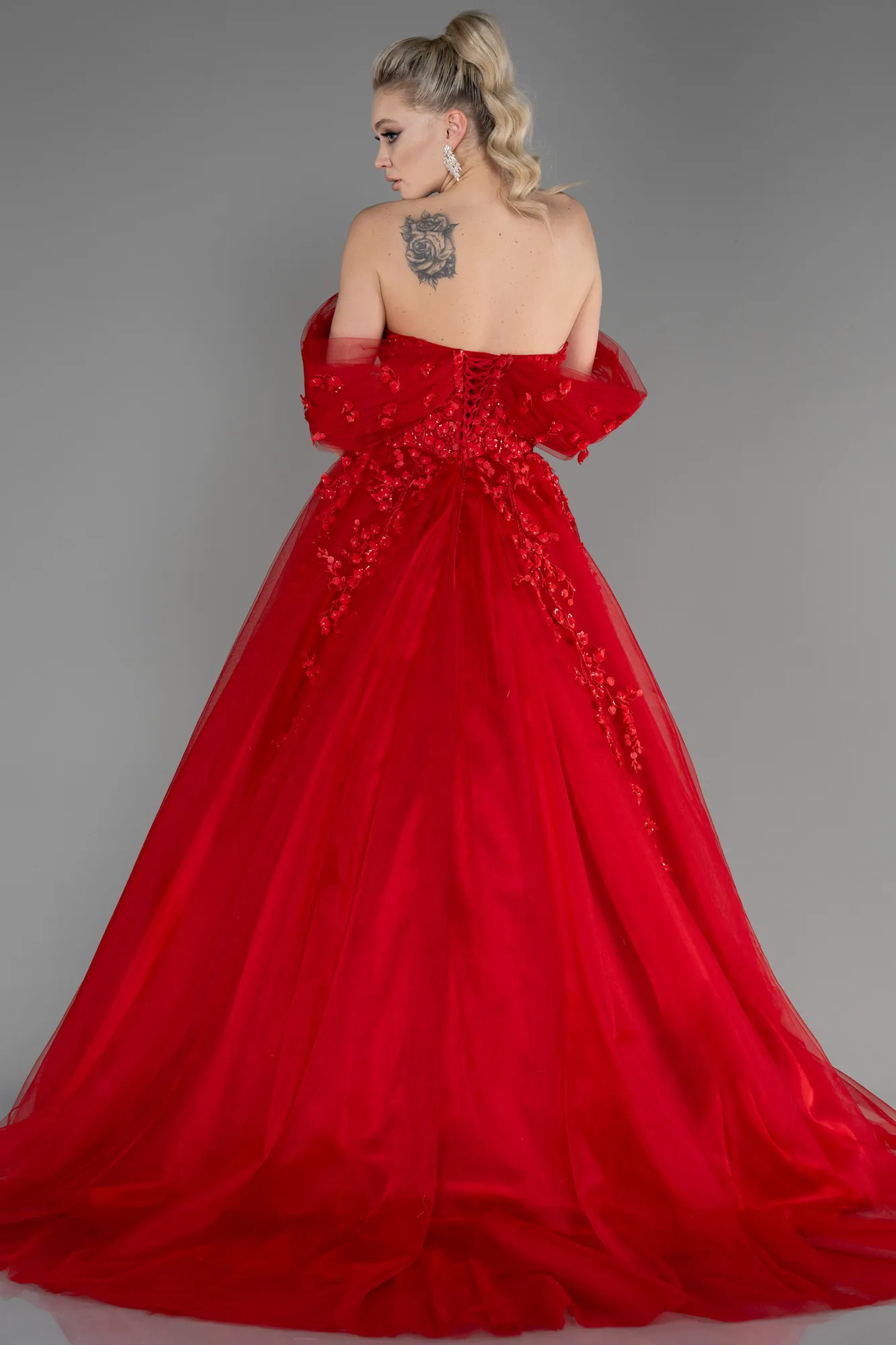 Red-Long Designer Evening Dress ABU3600