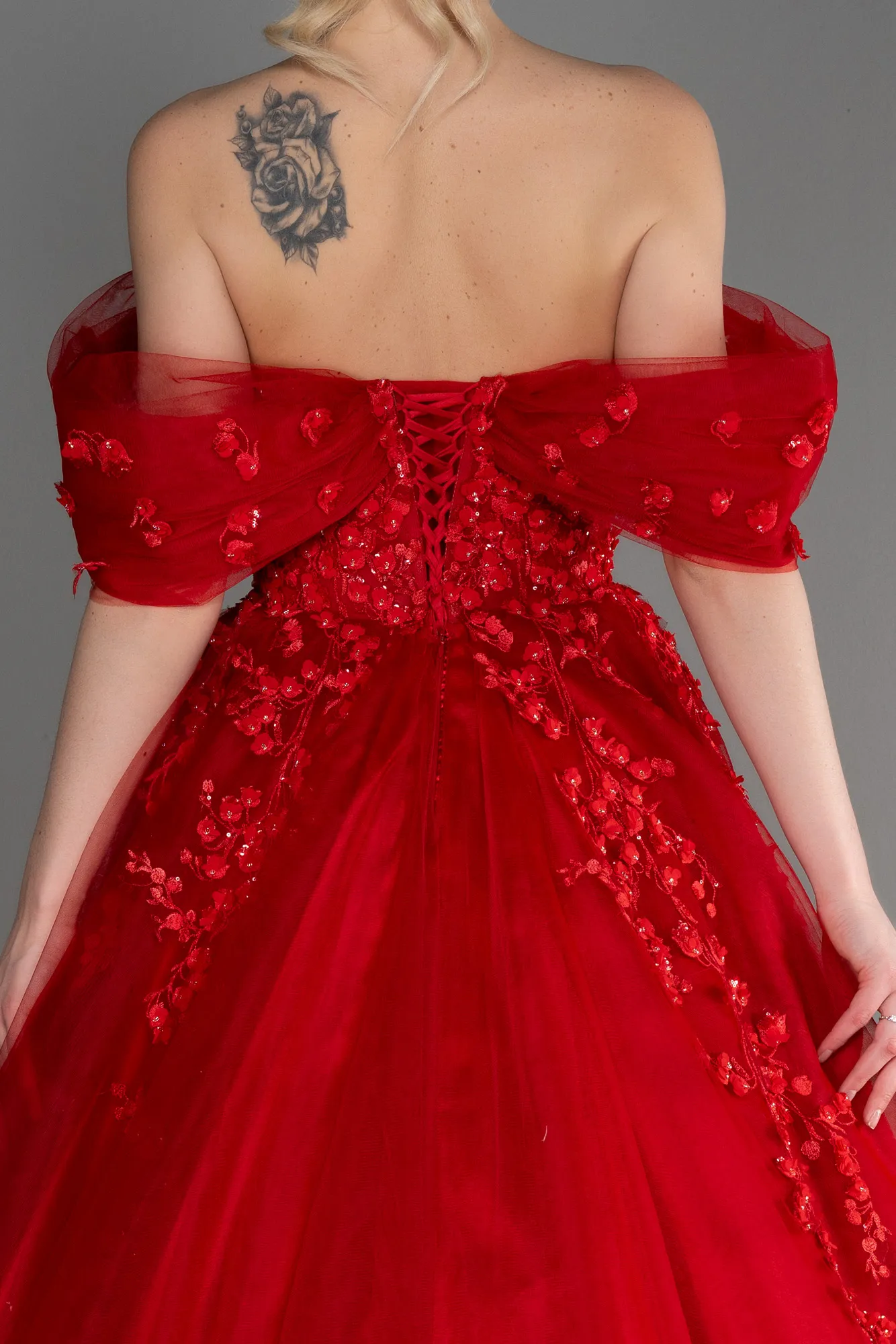 Red-Long Designer Evening Dress ABU3600