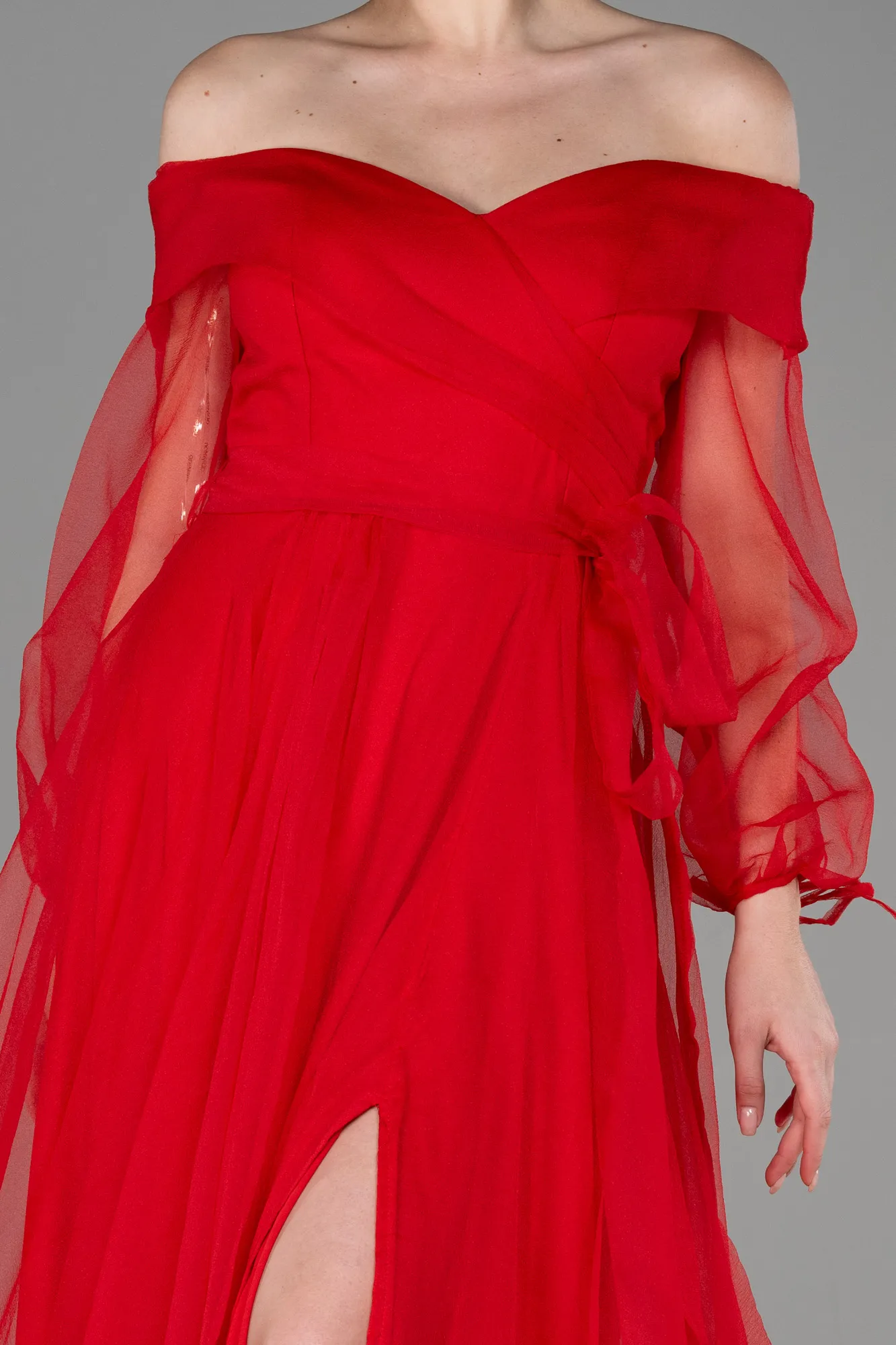 Red-Long Engagement Dress ABU1468