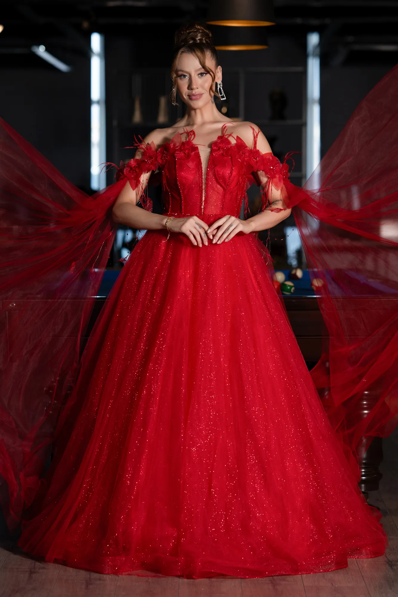 Red-Long Evening Dress ABU5101