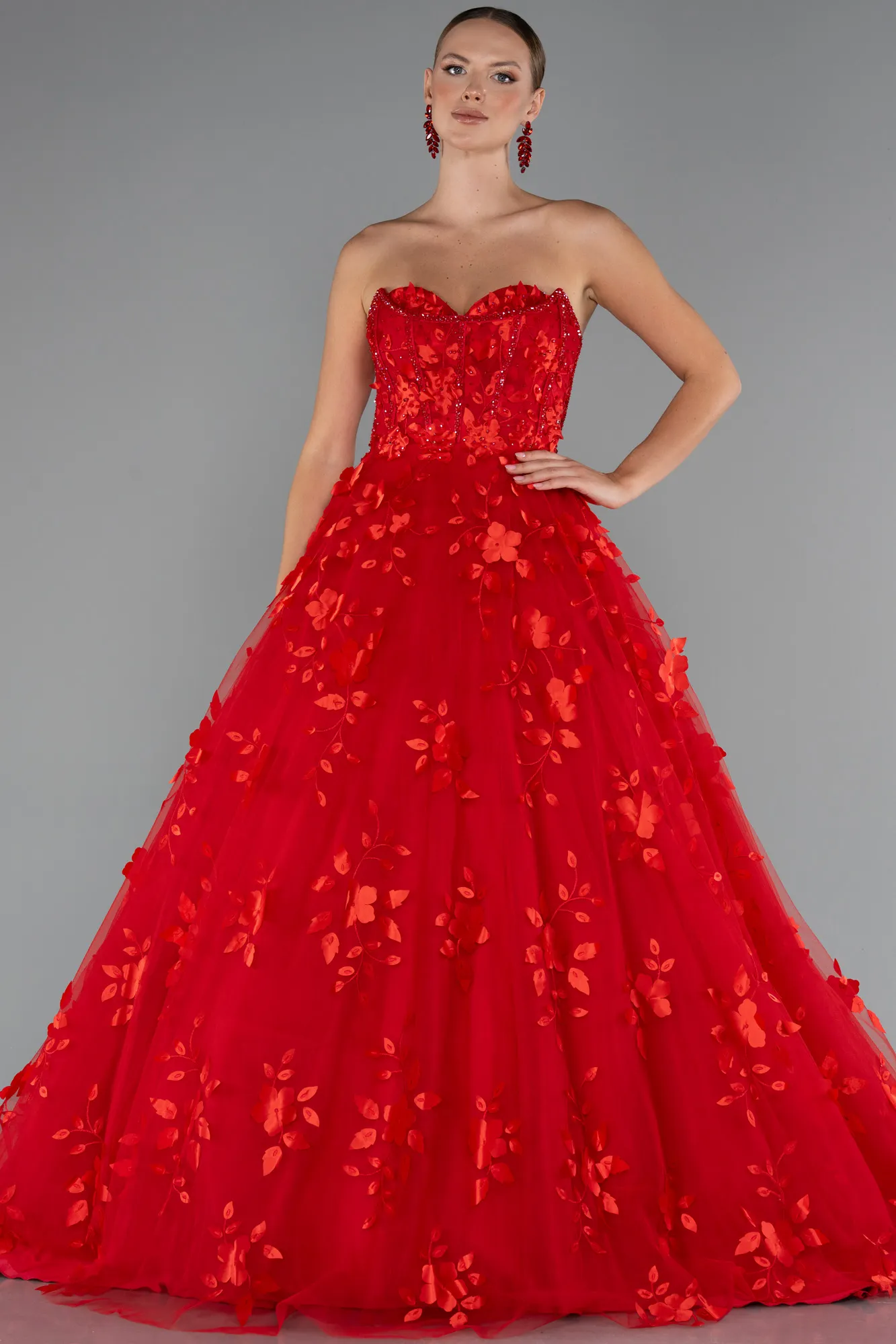 Red-Long Evening Dress ABU5585
