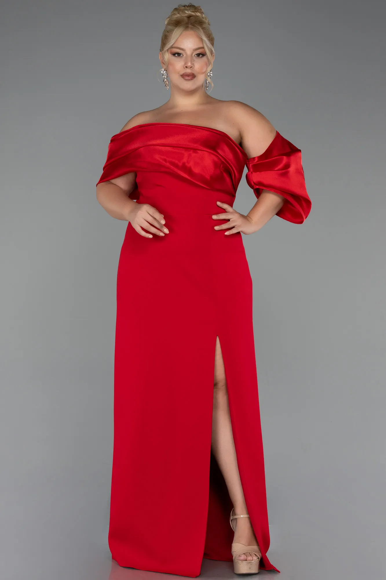 Red-Long Formal Plus Size Dress ABU5047