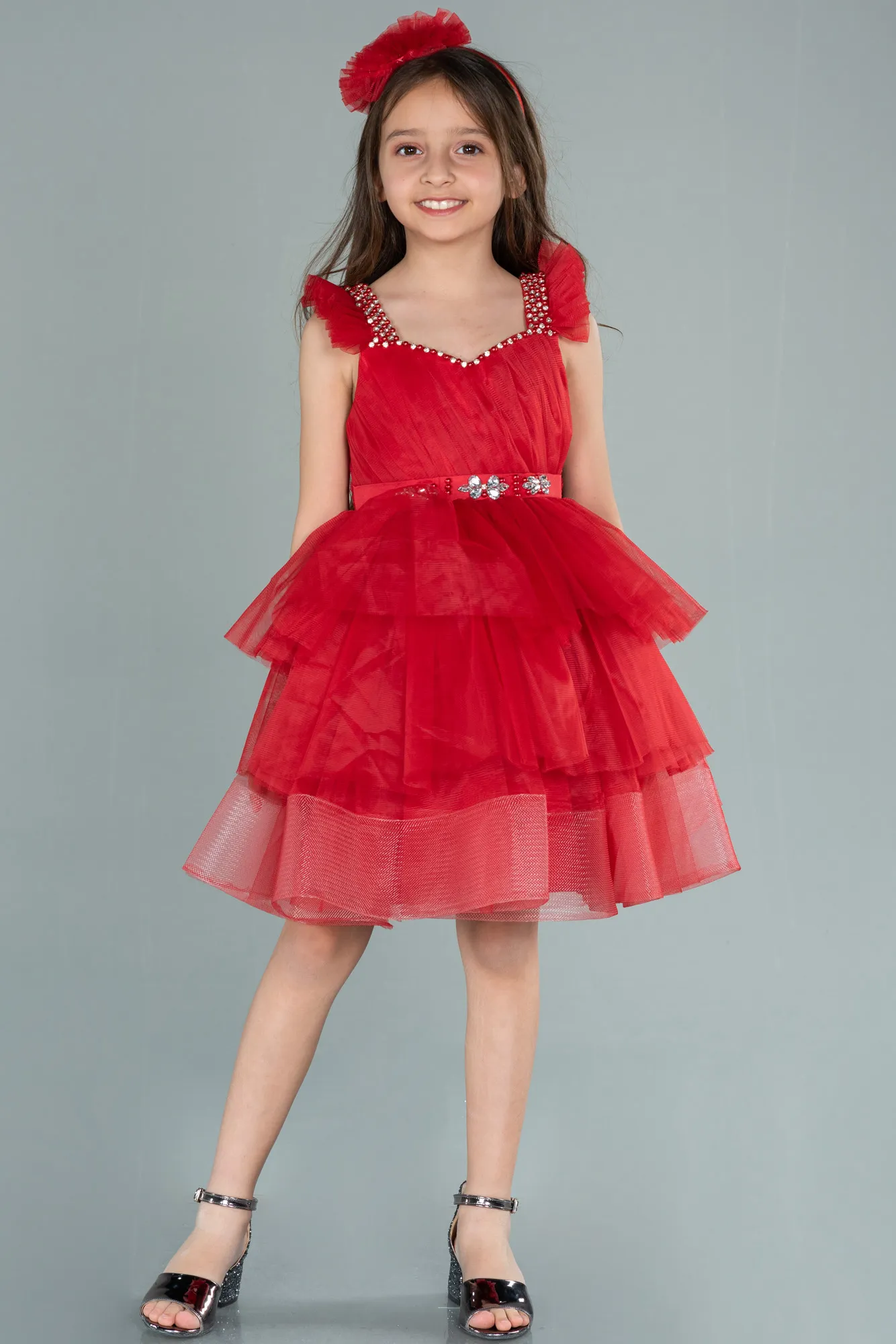 Red-Long Girl Dress ABU2290