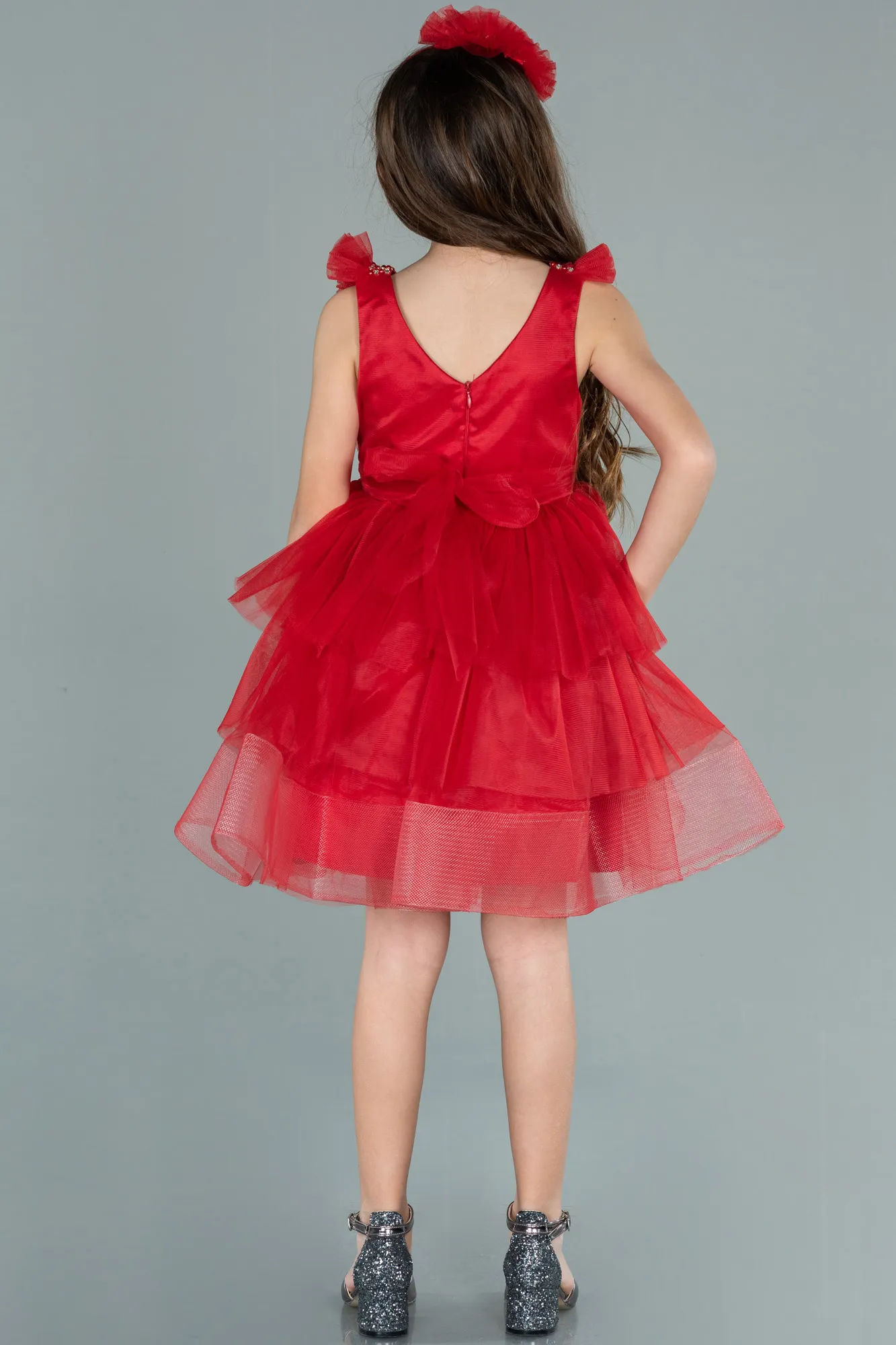 Red-Long Girl Dress ABU2290