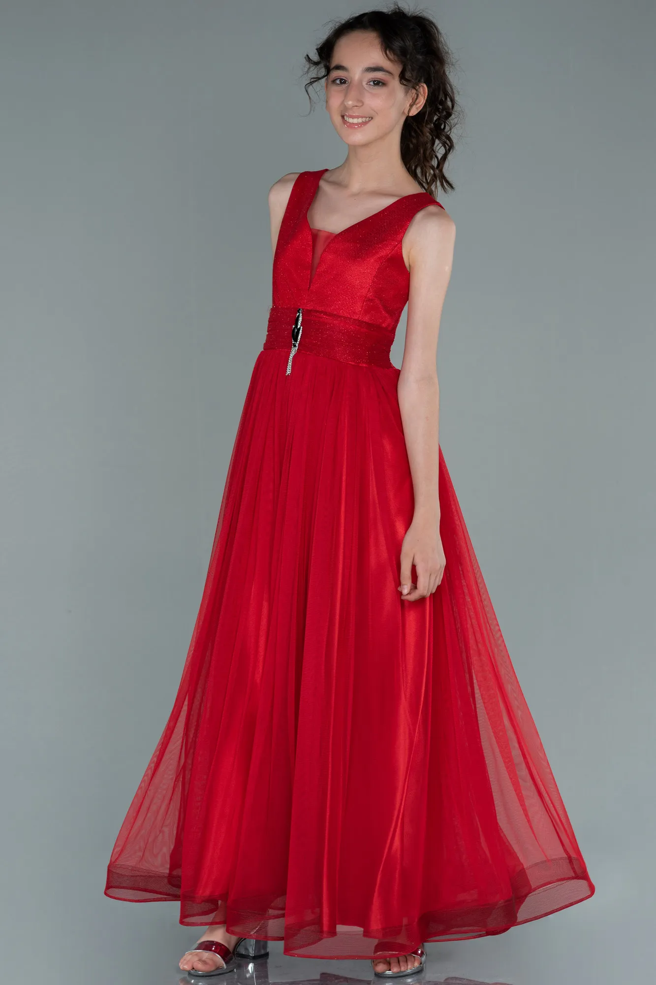 Red-Long Girl Dress ABU2447
