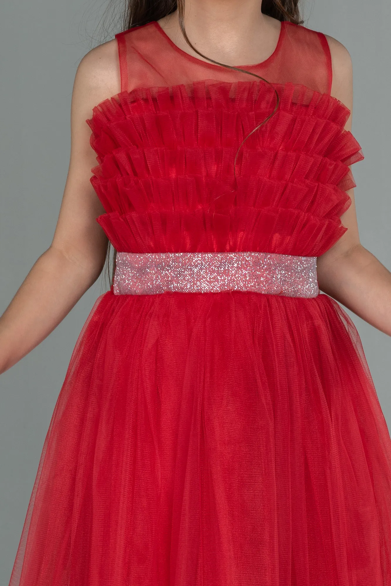 Red-Long Girl Dress ABU3032