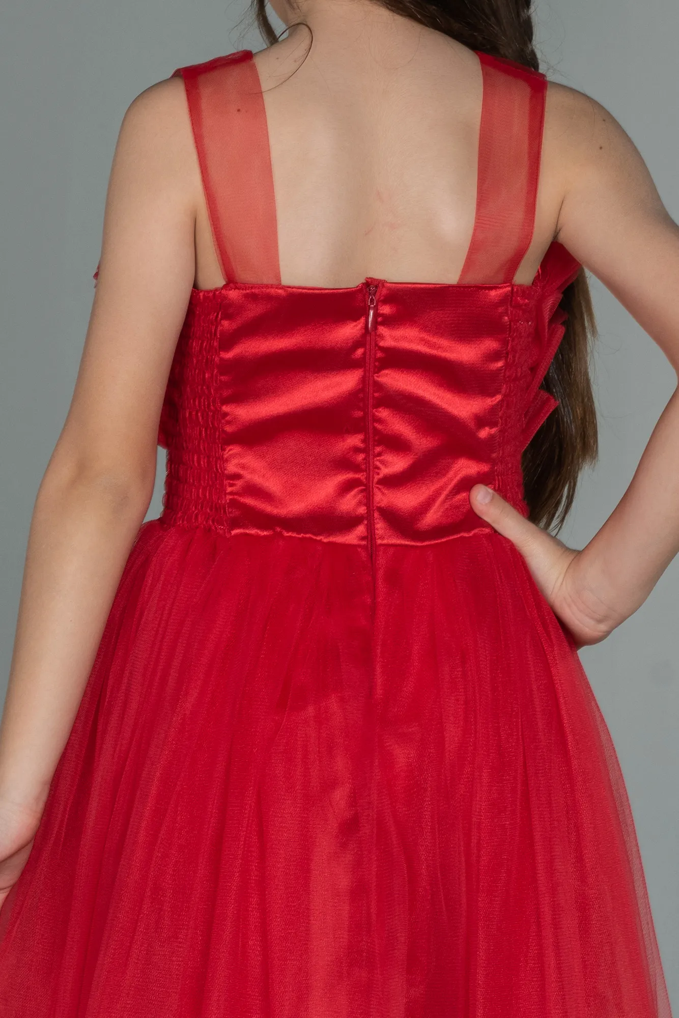 Red-Long Girl Dress ABU3032