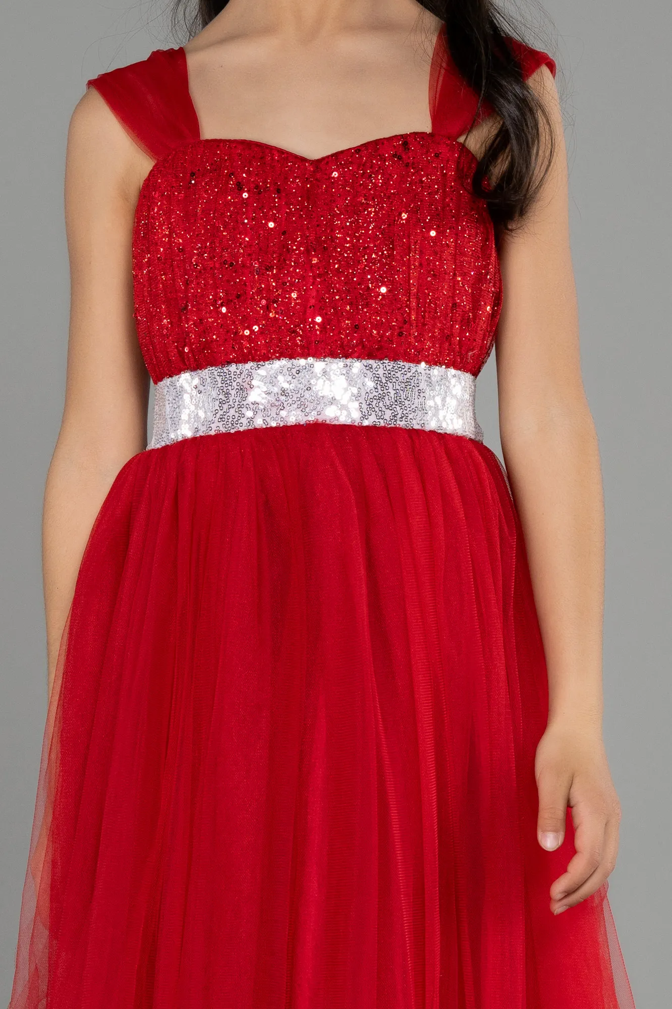 Red-Long Girl Dress ABU3566