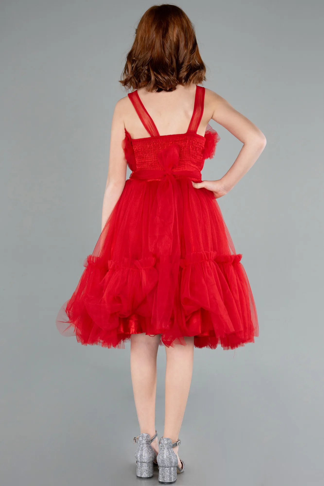 Red-Long Girl Dress ABU4221