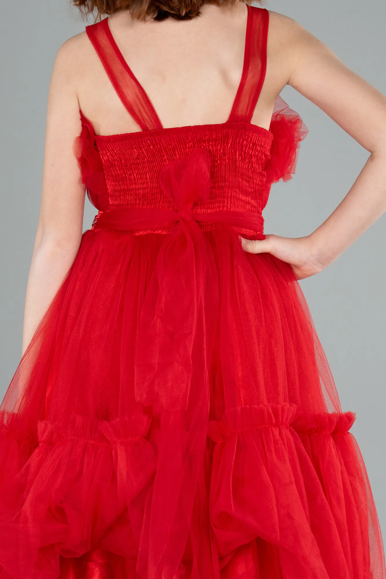 Red-Long Girl Dress ABU4221