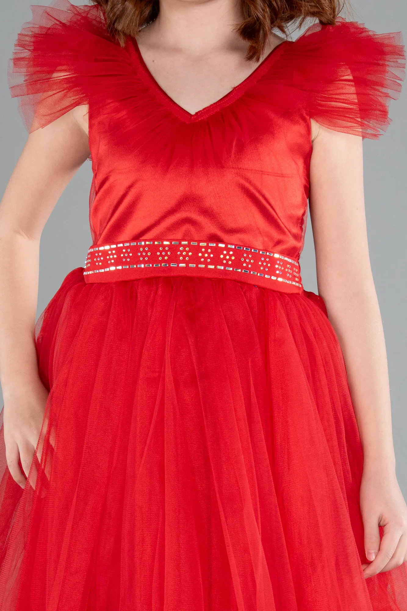 Red-Long Girl Dress ABU4239