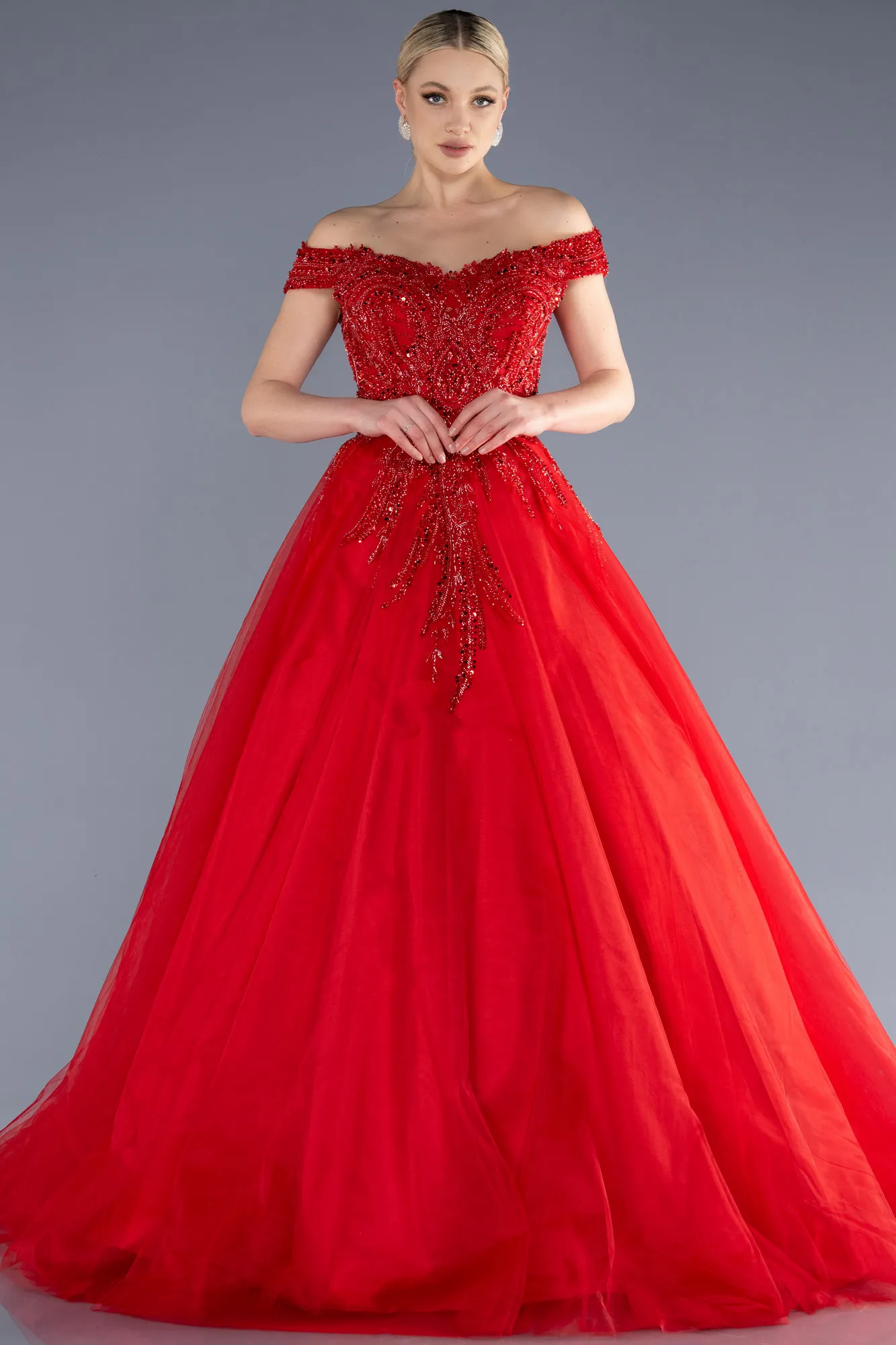 Red-Long Haute Couture Dress ABU3662