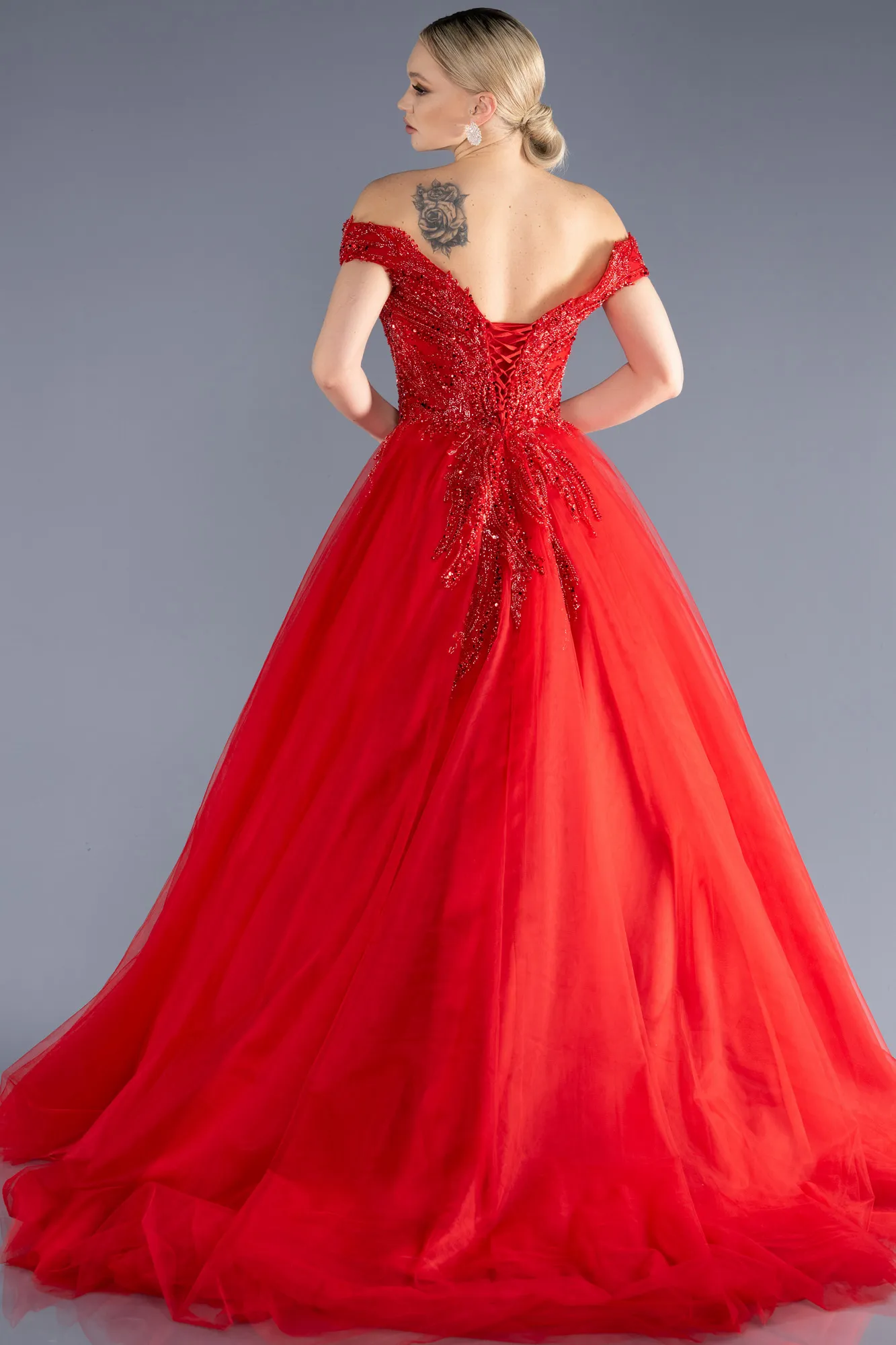 Red-Long Haute Couture Dress ABU3662
