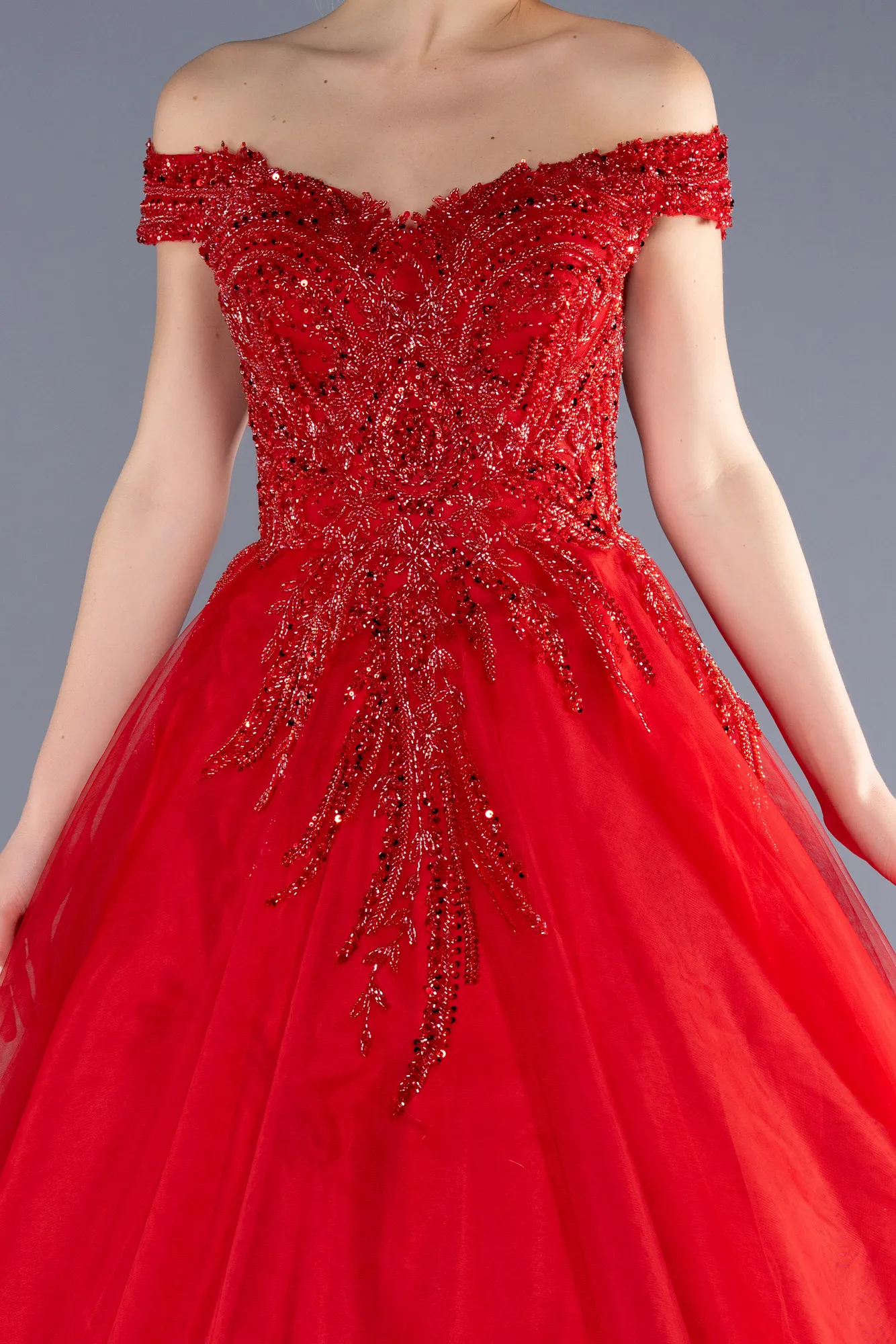 Red-Long Haute Couture Dress ABU3662