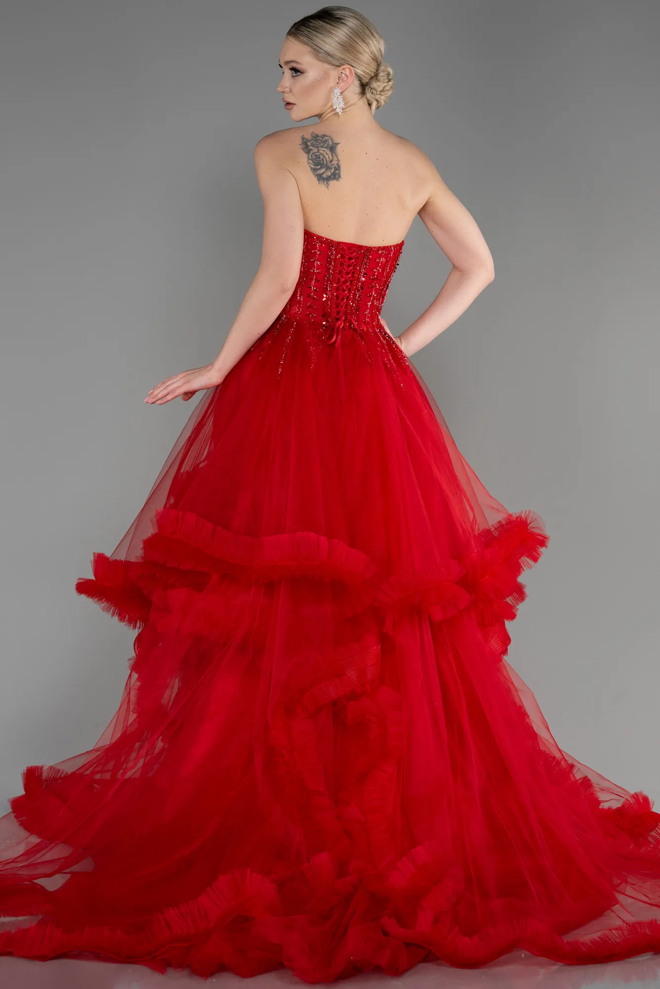 Red-Long Haute Couture Dress ABU3665