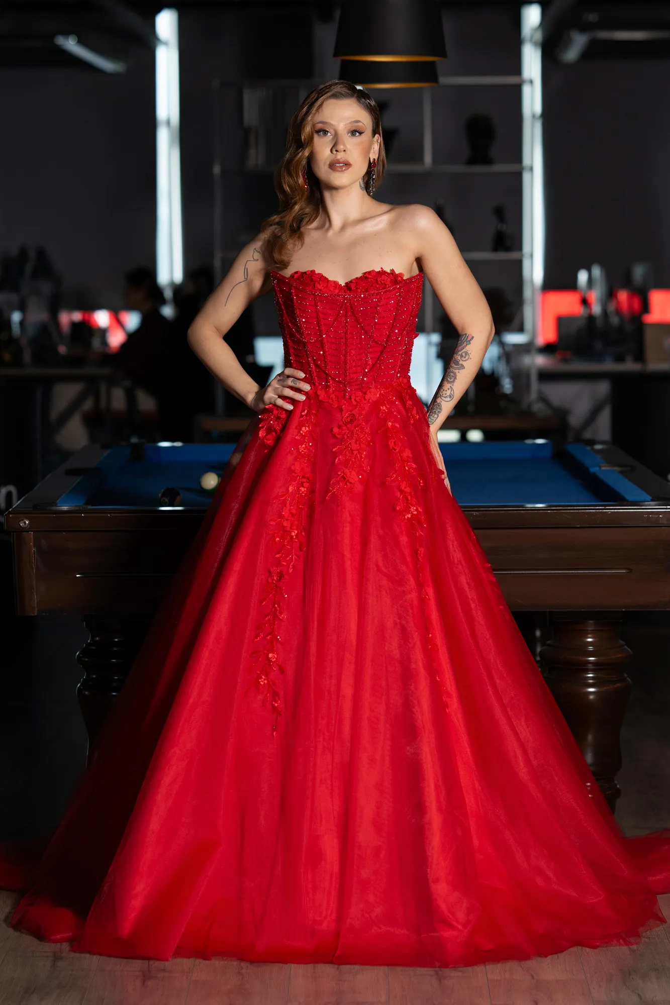 Red-Long Haute Couture Dress ABU5459