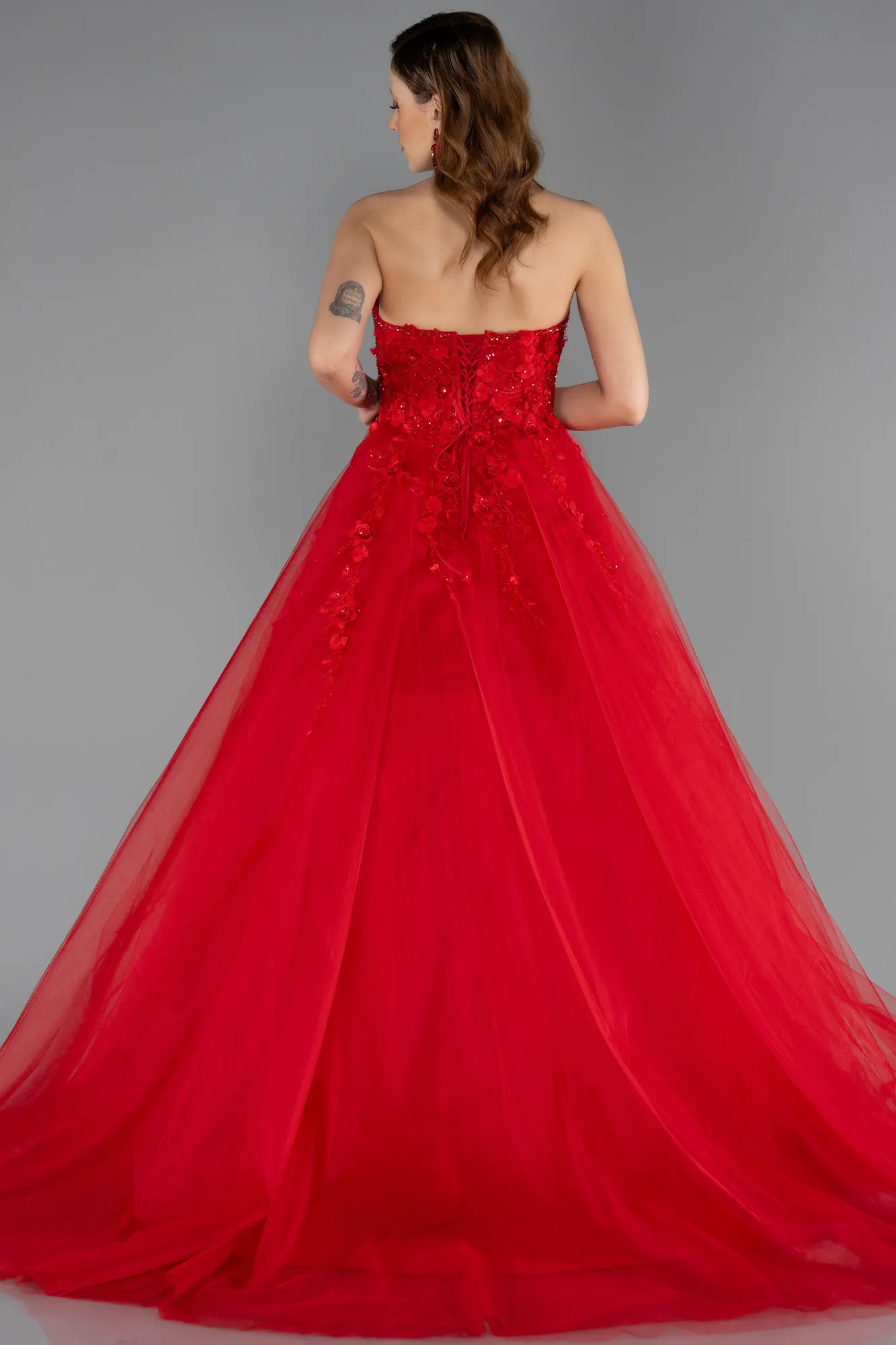 Red-Long Haute Couture Dress ABU5459