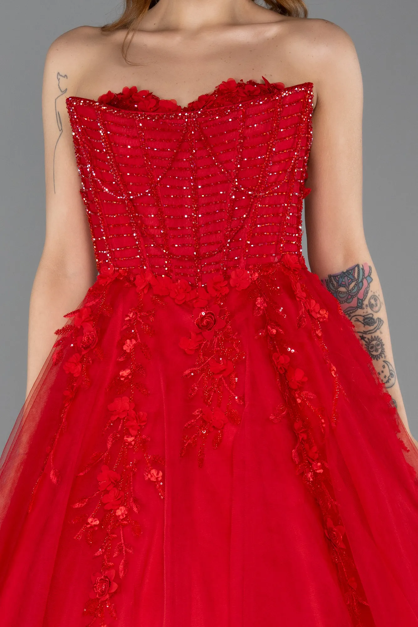 Red-Long Haute Couture Dress ABU5459