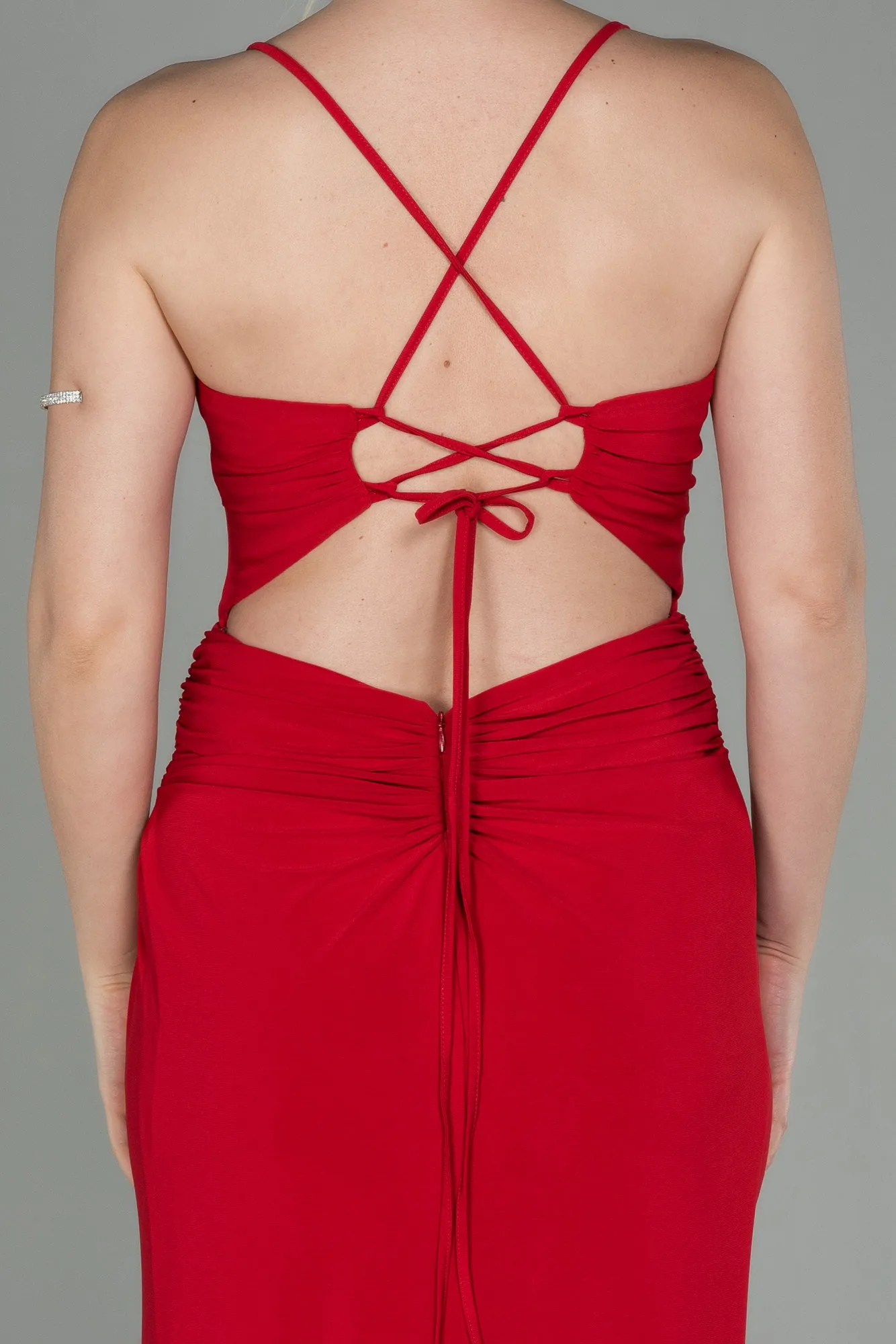 Red-Long Mermaid Evening Dress ABU2848