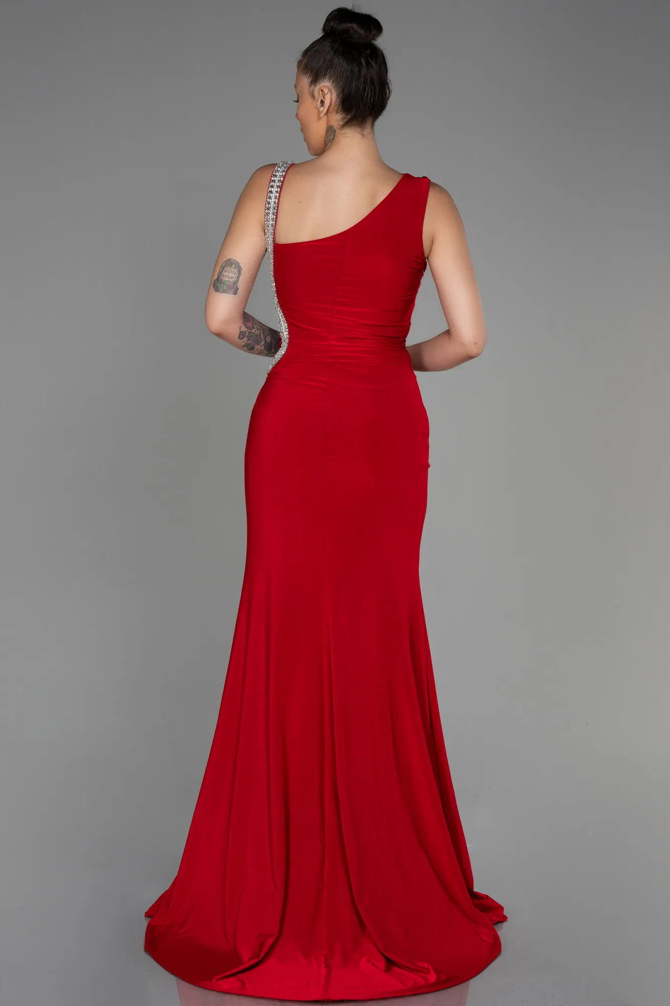 Red-Long Mermaid Evening Dress ABU3206