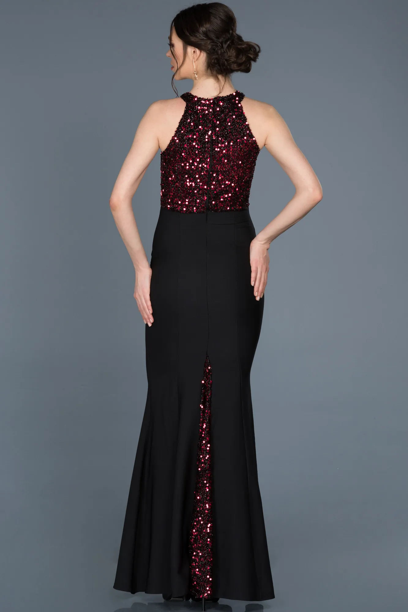 Red-Long Mermaid Evening Dress ABU608