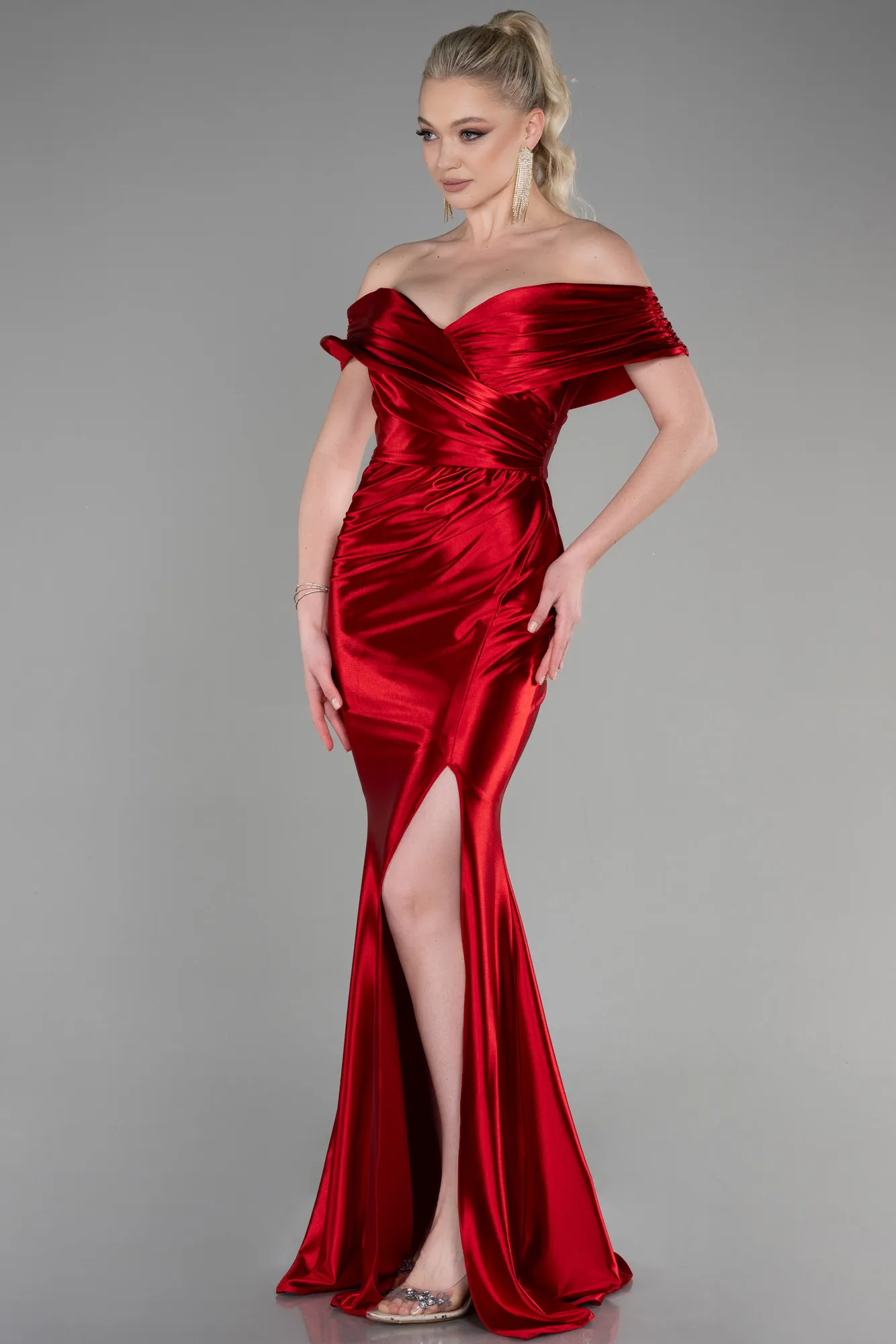 Red-Long Mermaid Evening Gown ABU3612