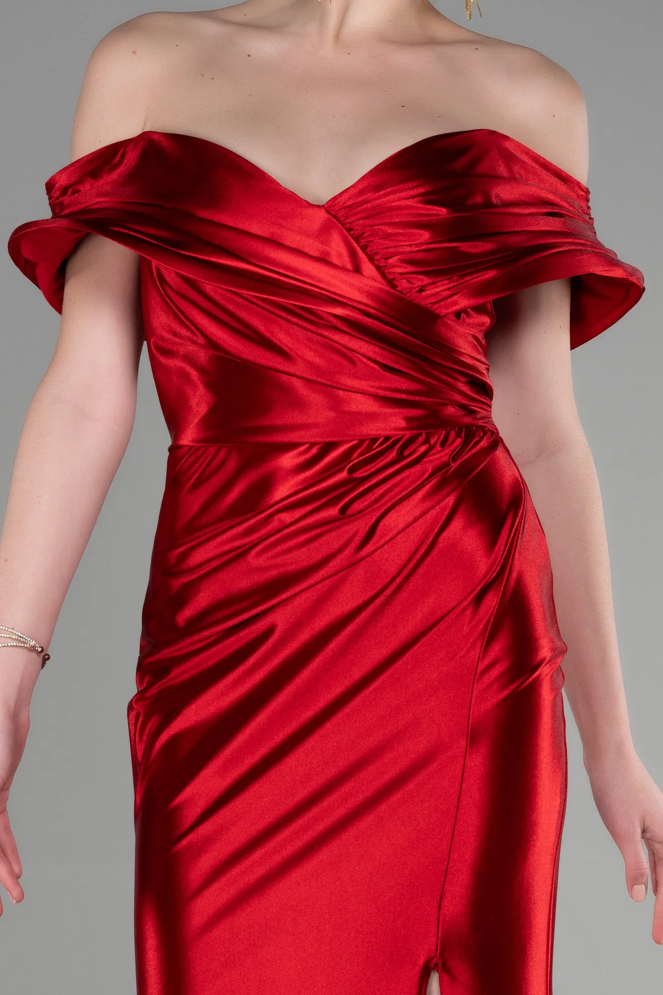 Red-Long Mermaid Evening Gown ABU3612