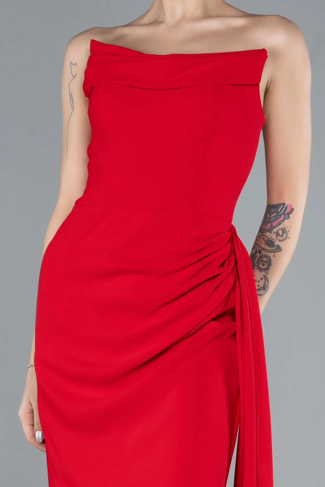 Red-Long Mermaid Evening Gown ABU4666