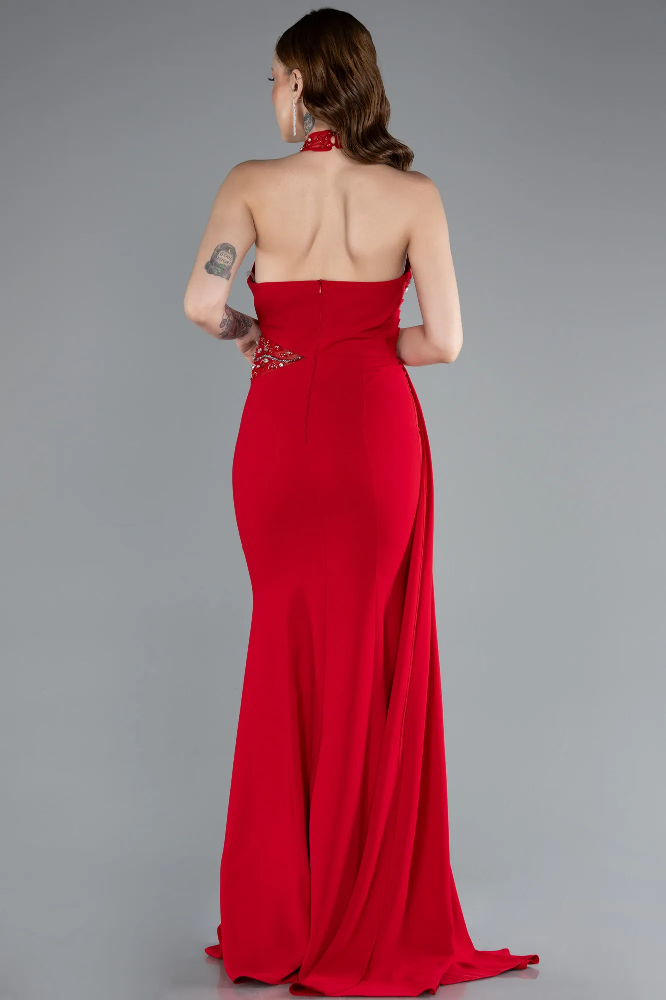 Red-Long Mermaid Evening Gown ABU4979