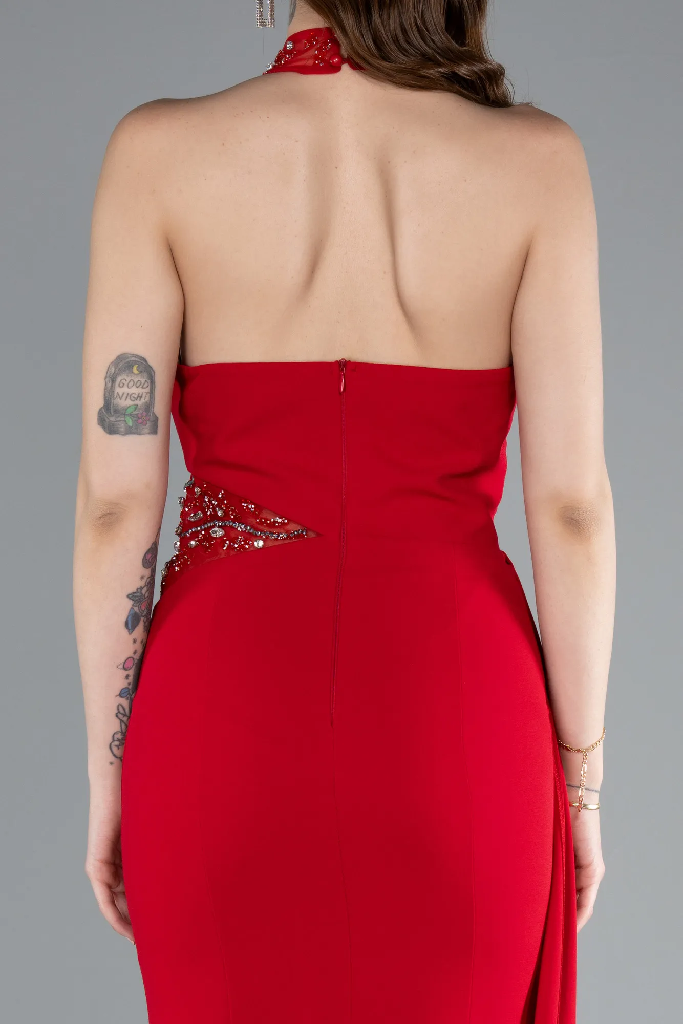 Red-Long Mermaid Evening Gown ABU4979