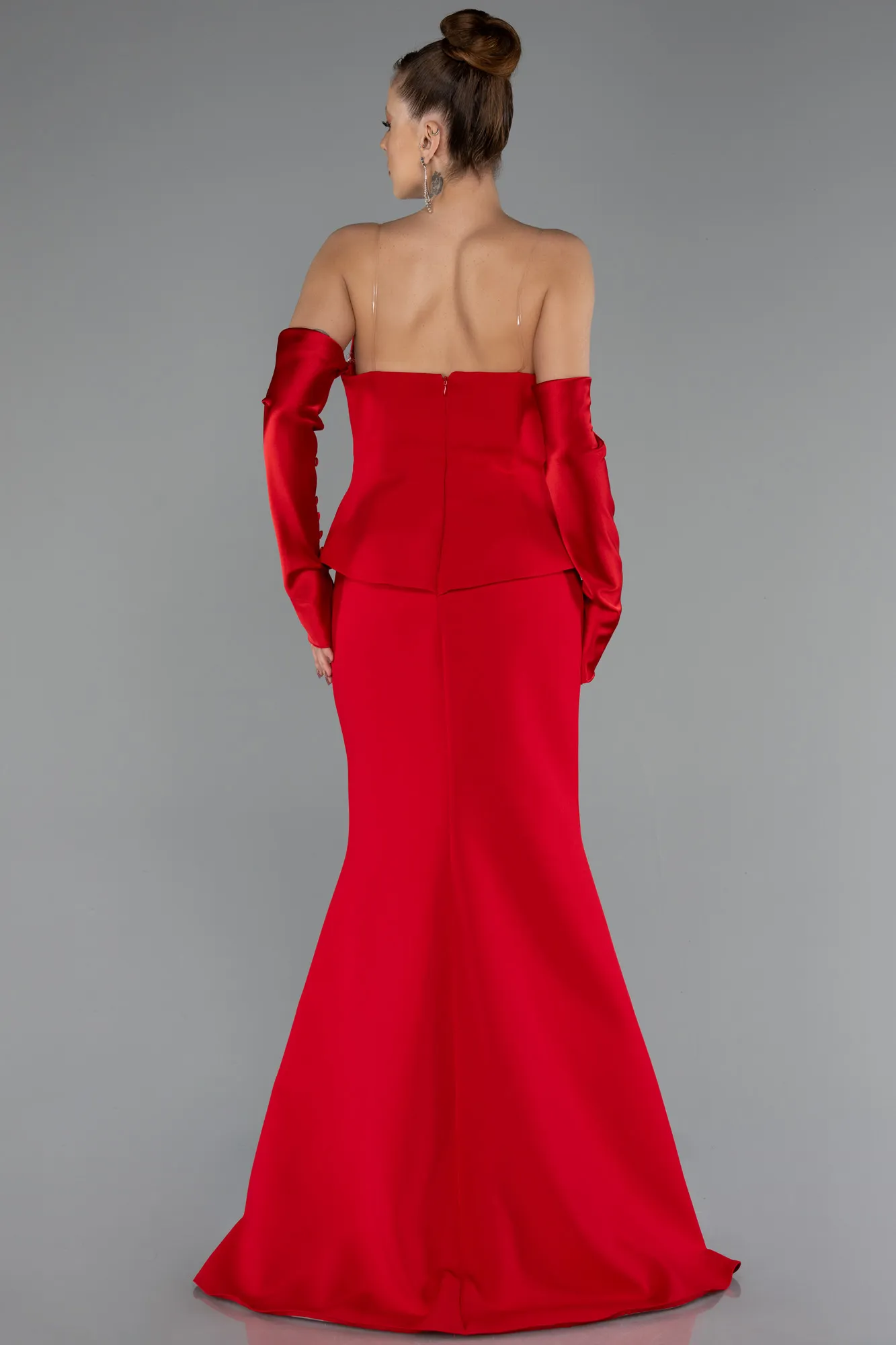 Red-Long Mermaid Evening Gown ABU5421
