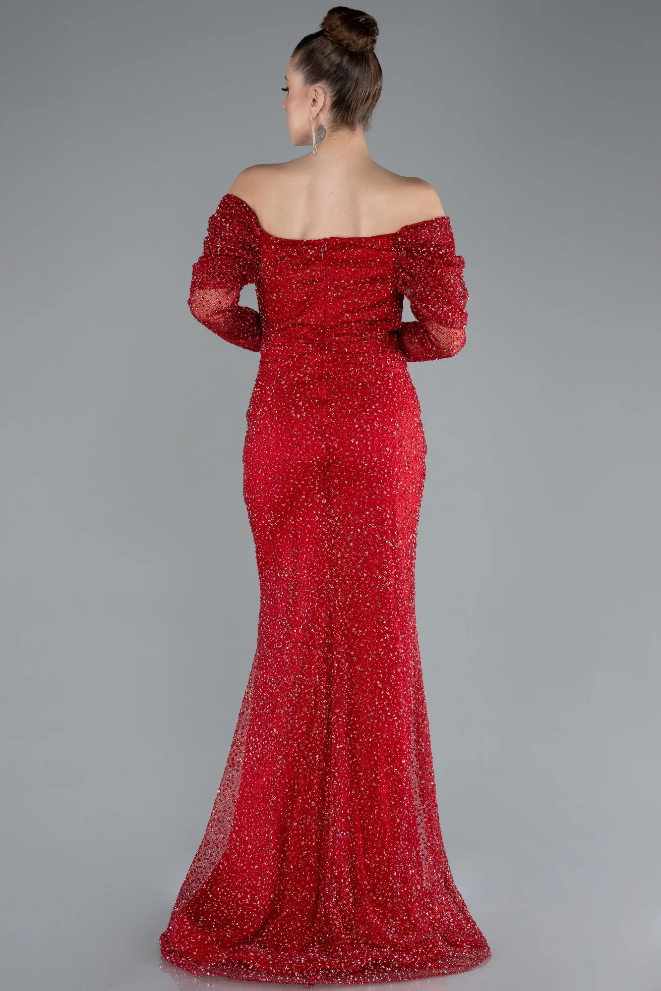 Red-Long Mermaid Prom Dress ABU3756