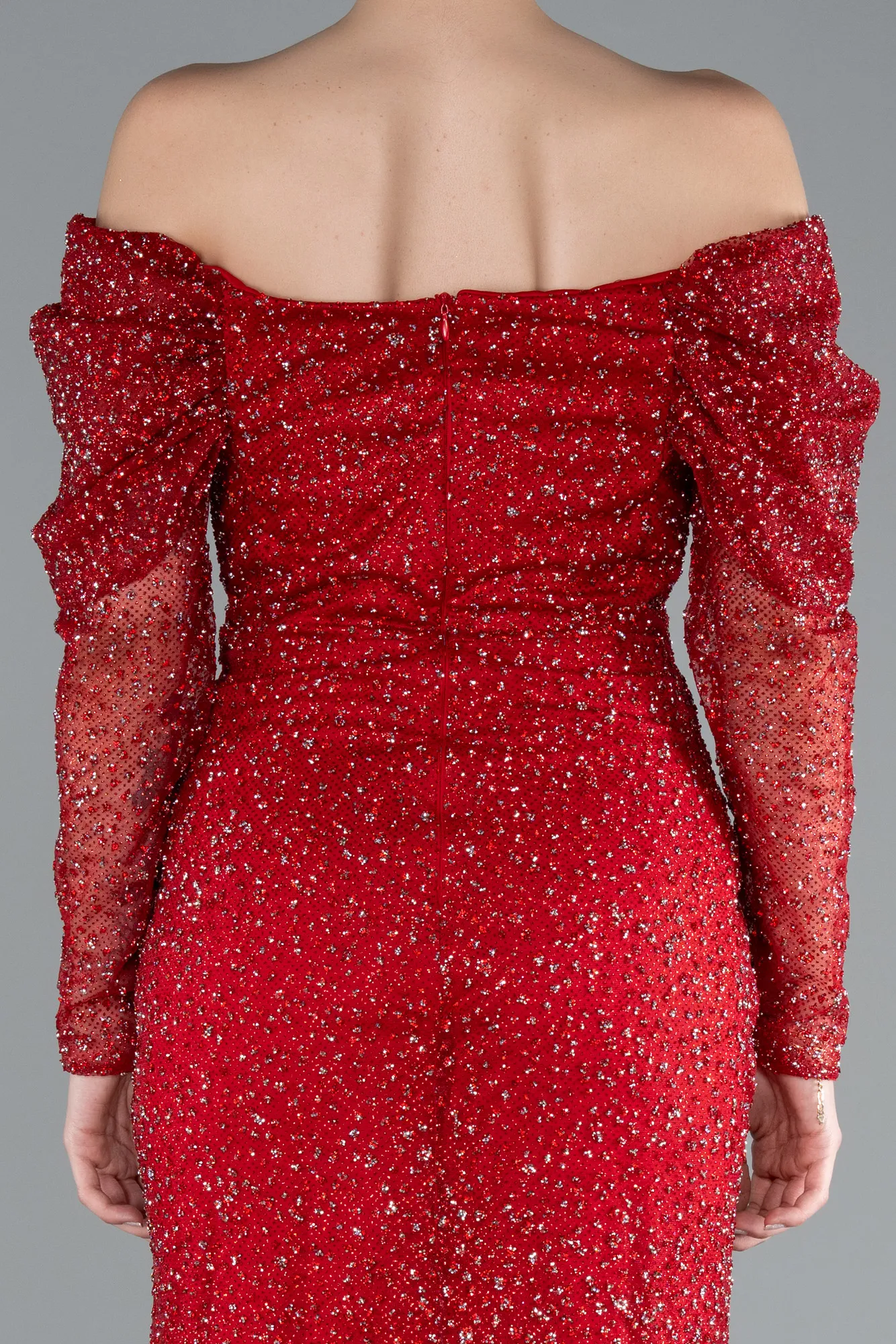 Red-Long Mermaid Prom Dress ABU3756