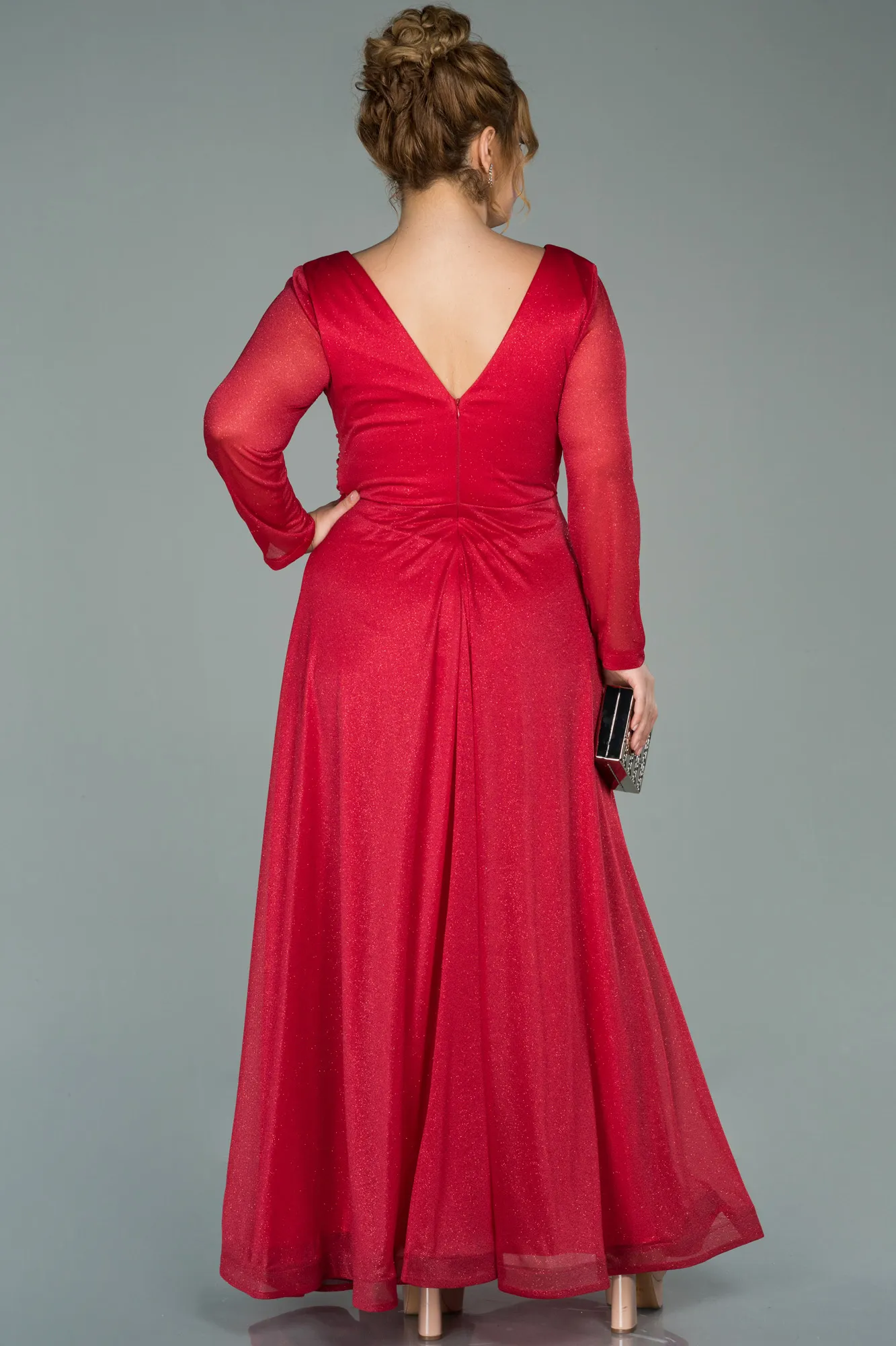 Red-Long Oversized Evening Dress ABU991