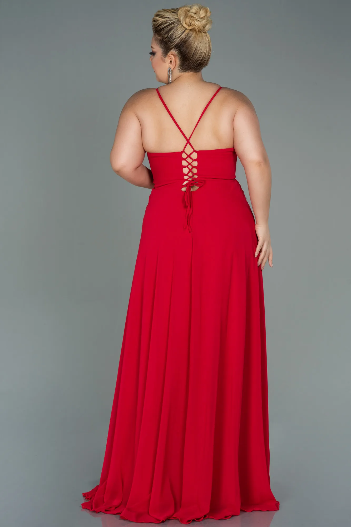 Red-Long Plus Size Evening Dress ABU1324