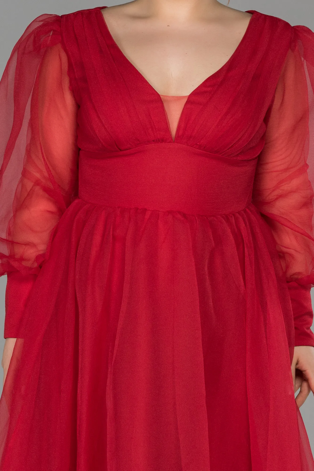 Red-Long Plus Size Evening Dress ABU1617