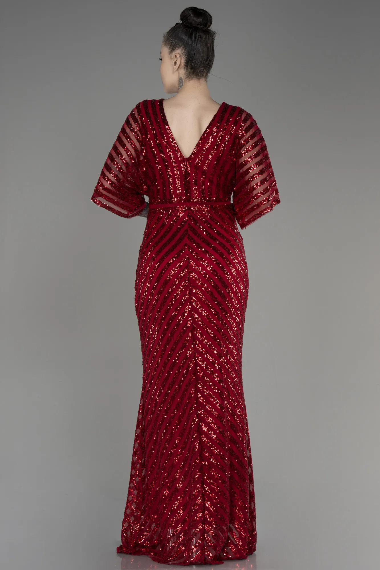 Red-Long Plus Size Evening Dress ABU2309