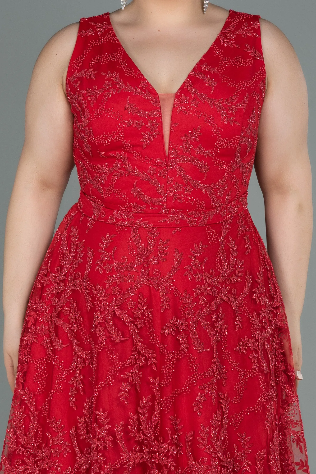 Red-Long Plus Size Evening Dress ABU2537