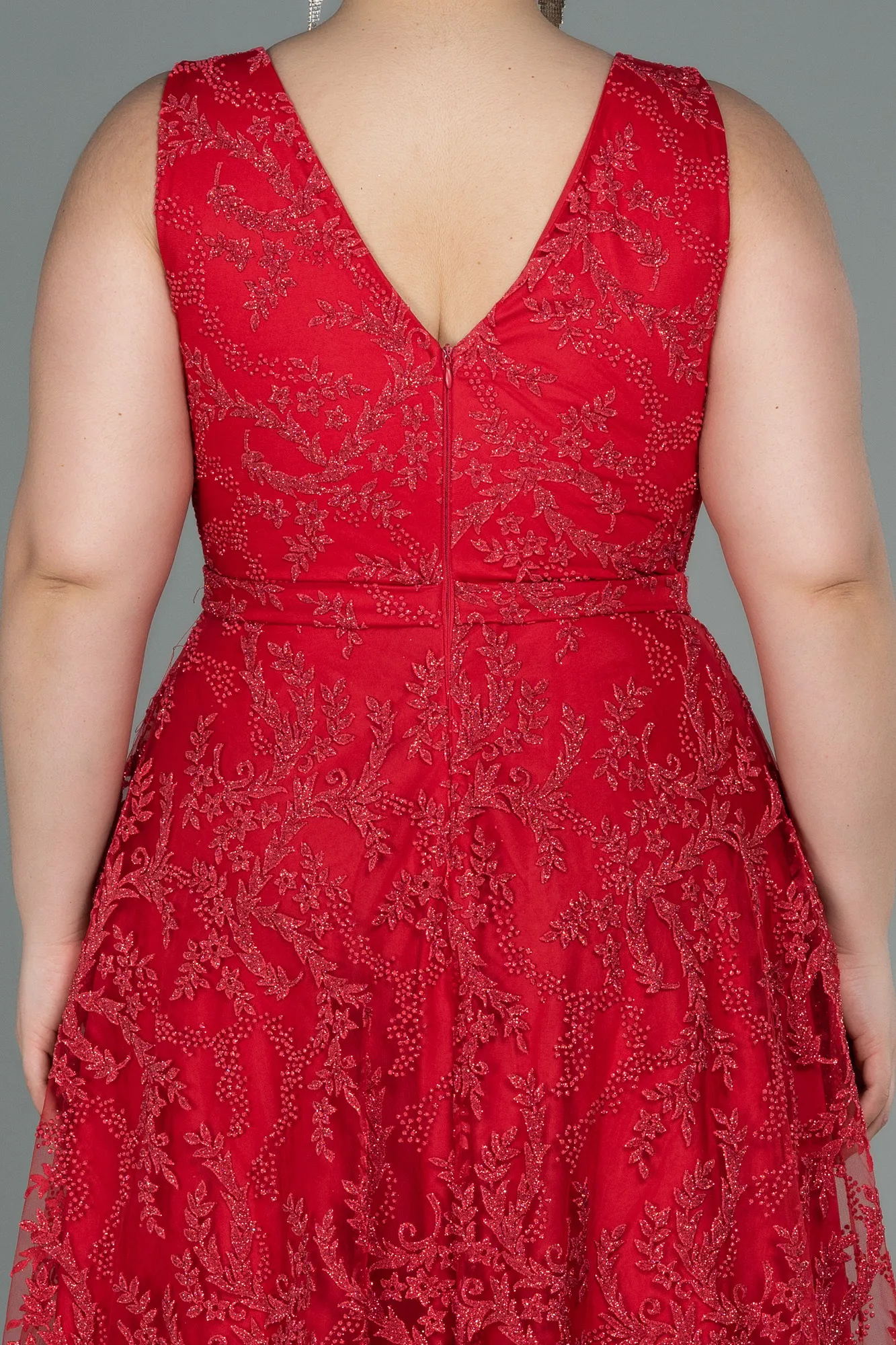 Red-Long Plus Size Evening Dress ABU2537